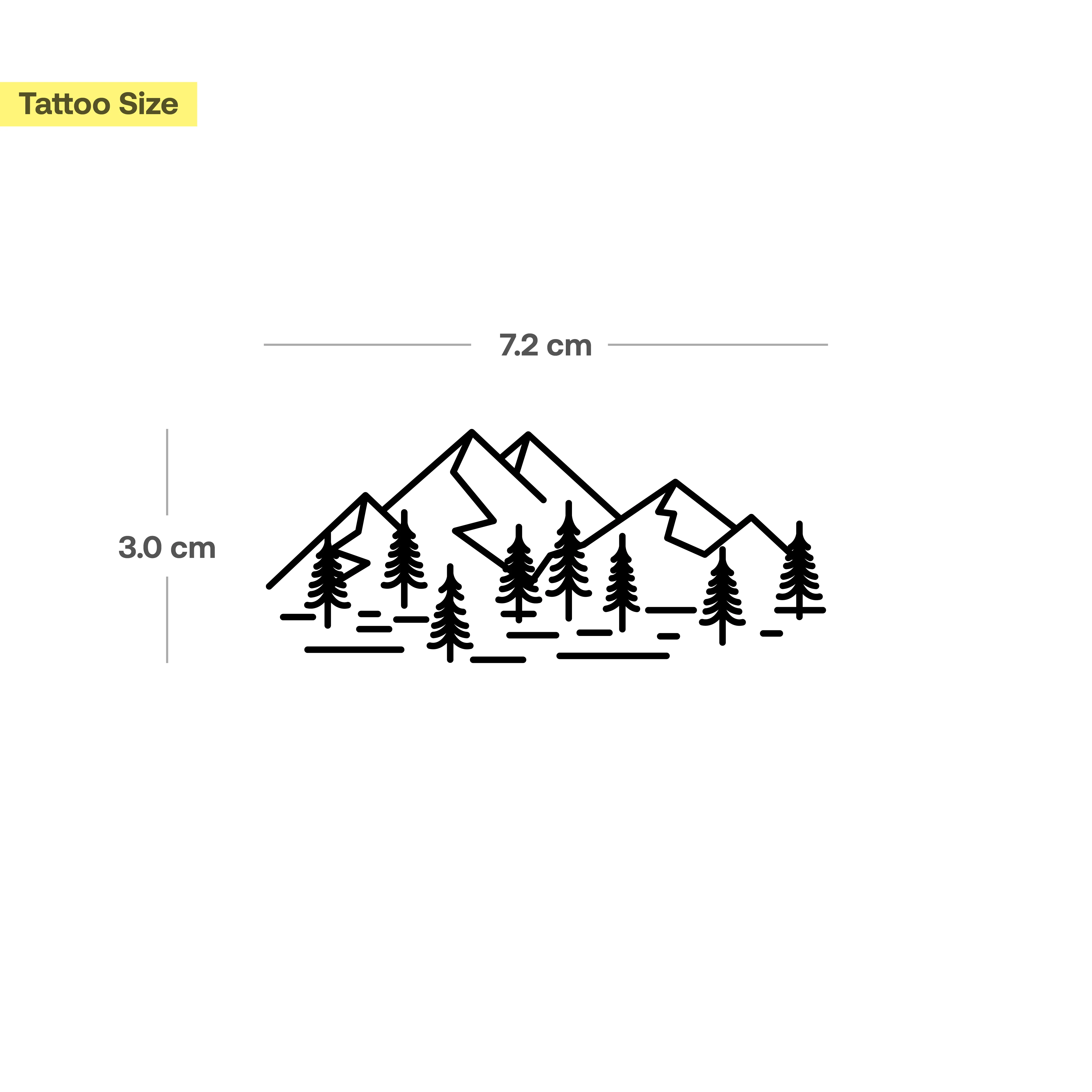 Tatouage de montagnes et d'arbres - Image 3