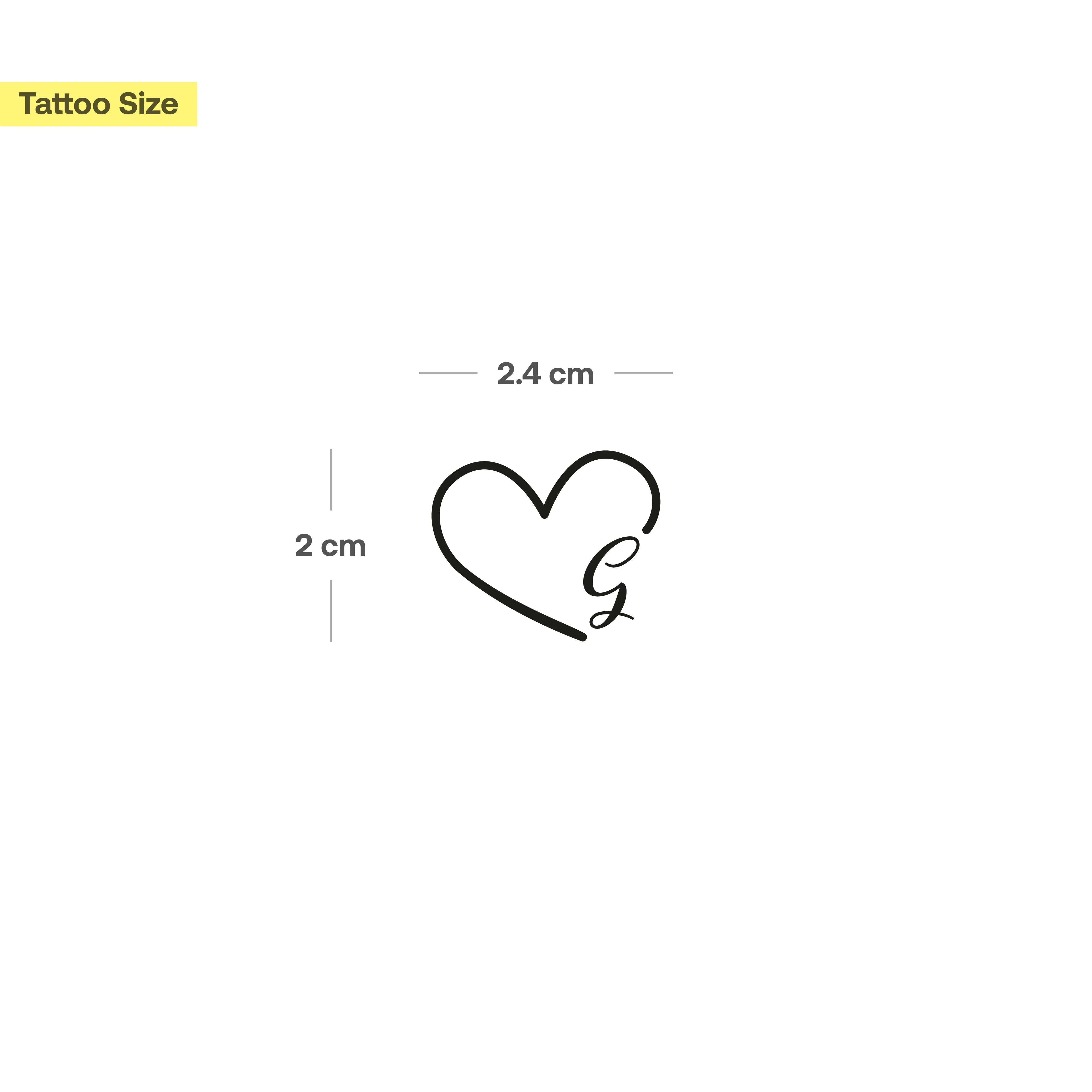 Tatouage cœur avec initiales (A-Z) - Image 21