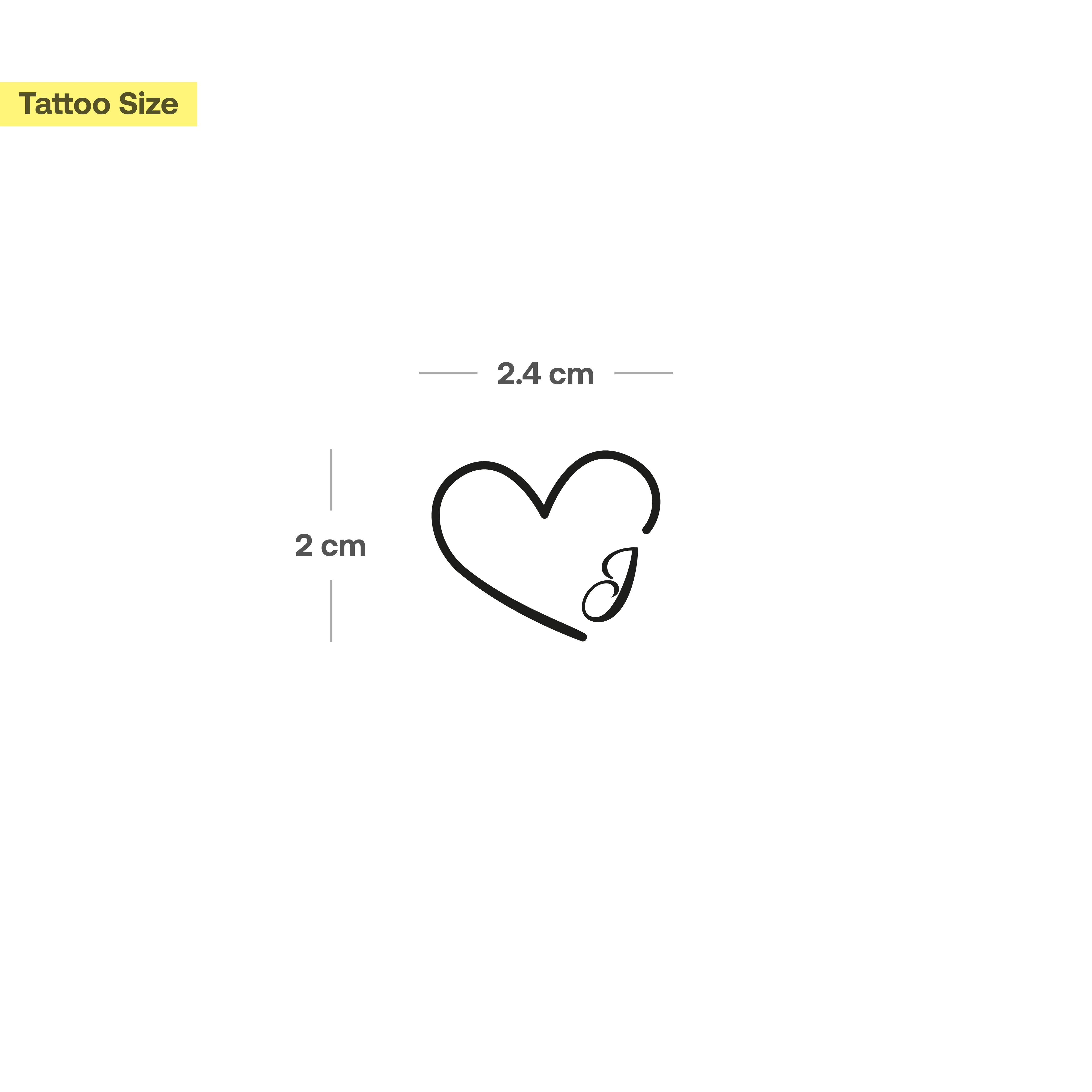 Tatouage cœur avec initiales (A-Z) - Image 27