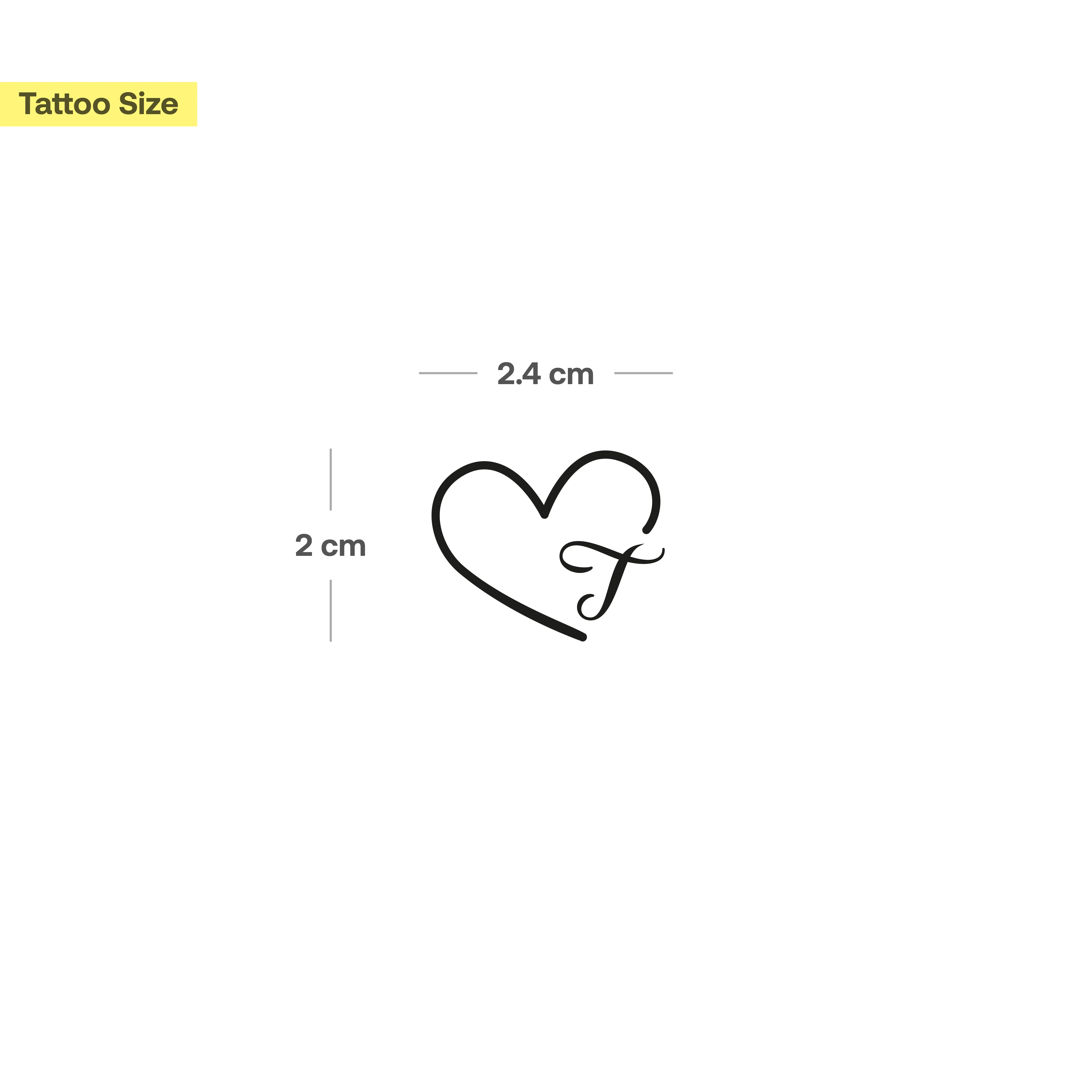 Tatouage cœur avec initiales (A-Z) - Image 60