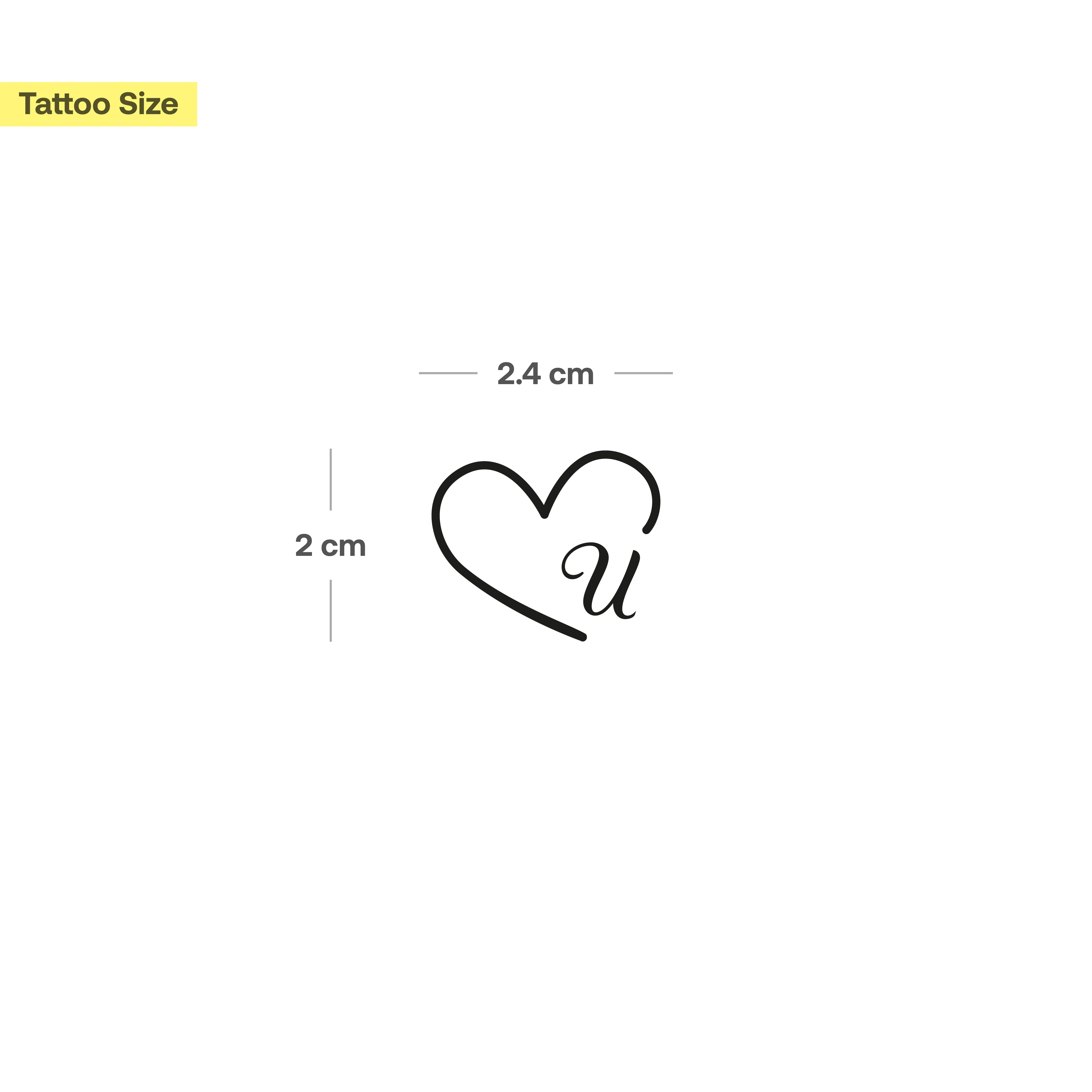 Tatouage cœur avec initiales (A-Z) - Image 63