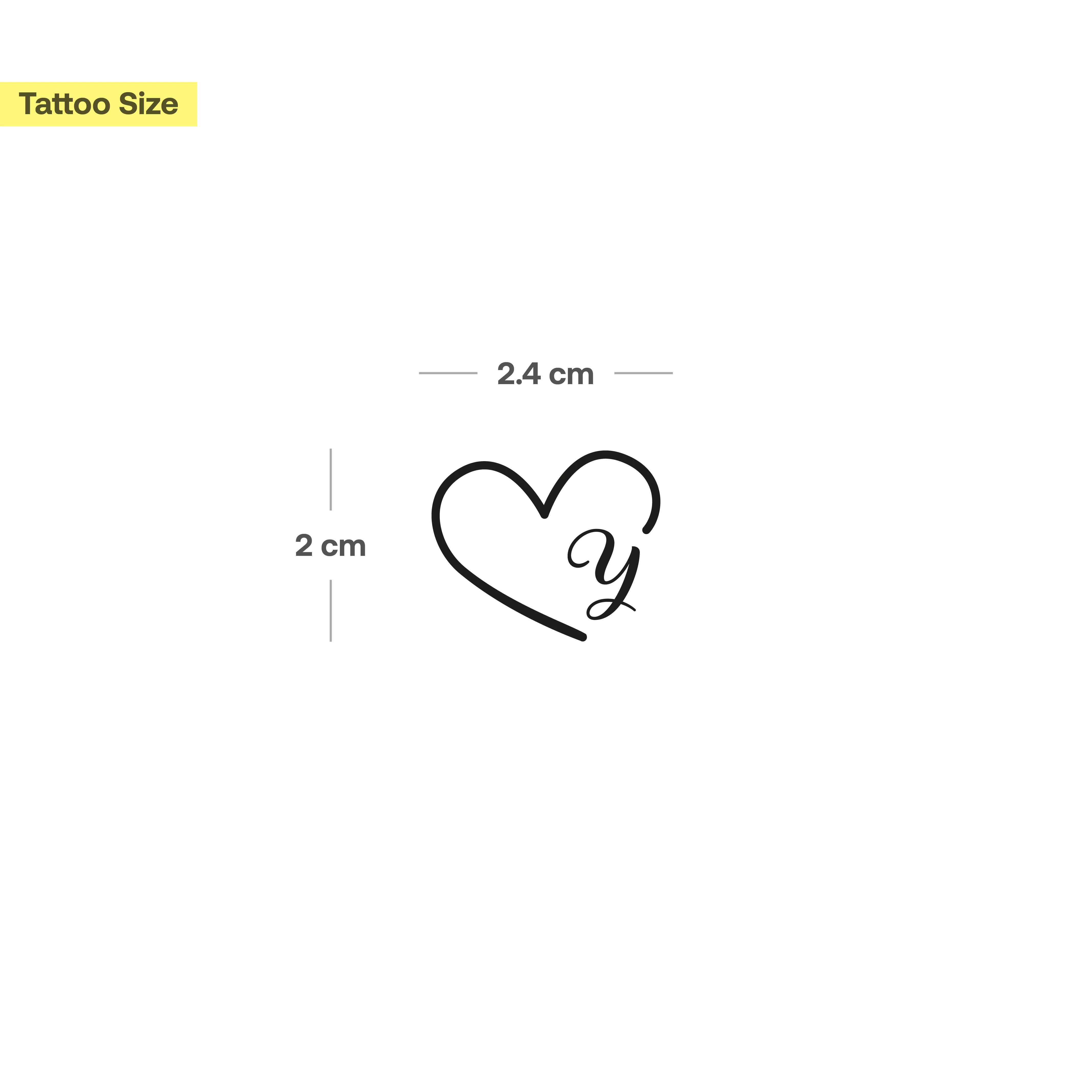 Tatouage cœur avec initiales (A-Z) - Image 75