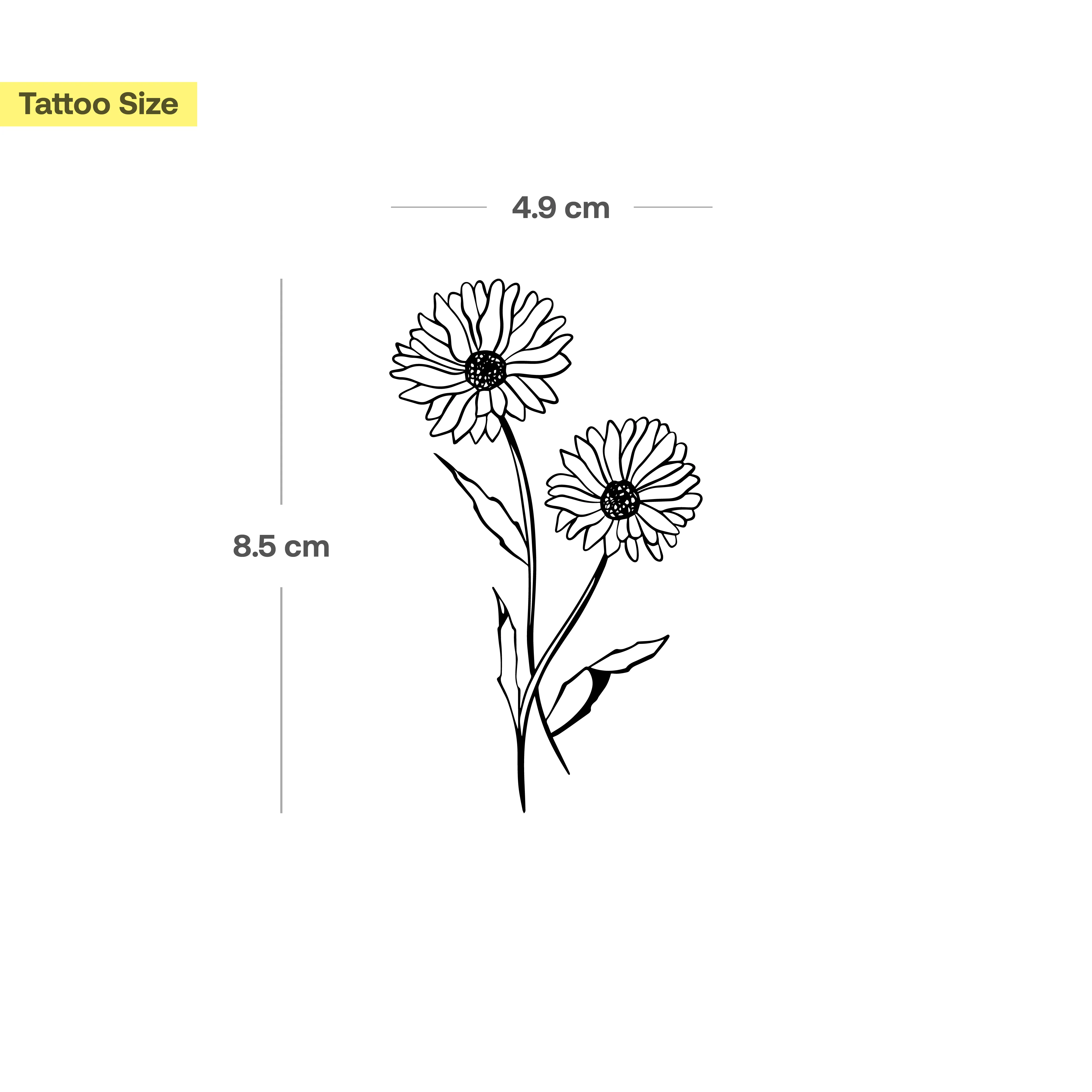 Tatouage de fleur de naissance marguerite d'avril - Image 3