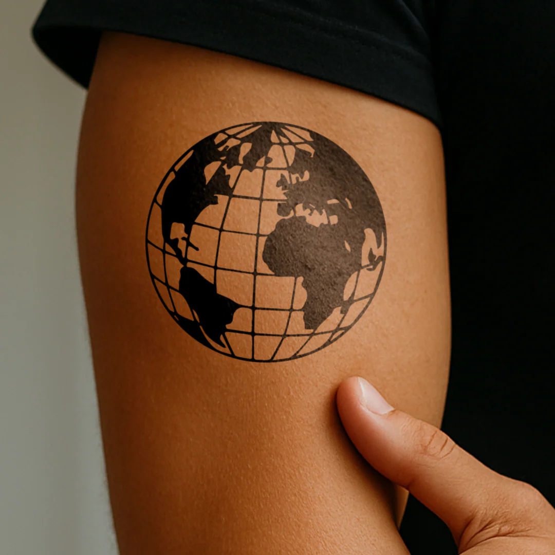 Globe terrestre avec degrés latéraux