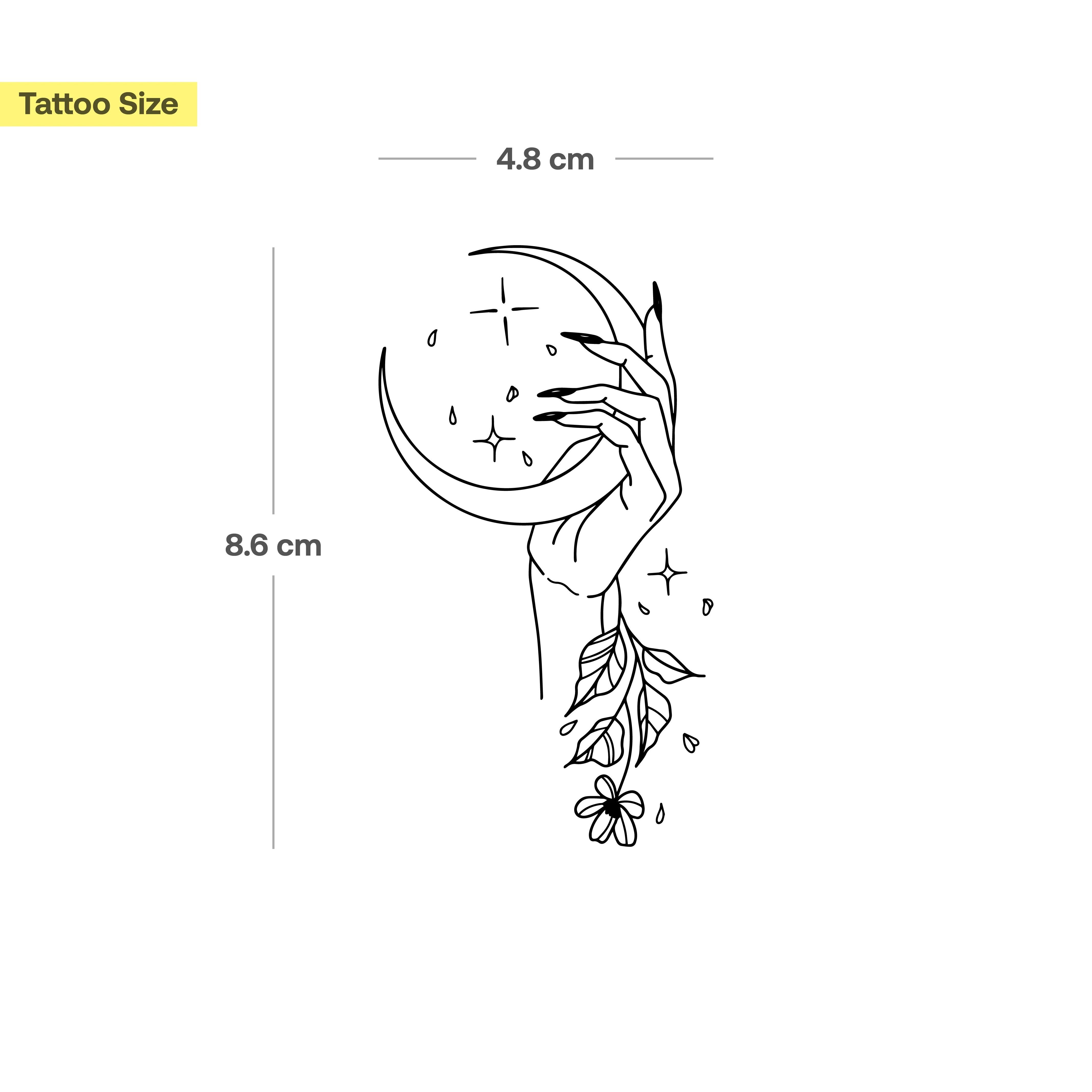 Main tenant une lune et une fleur - Image 3