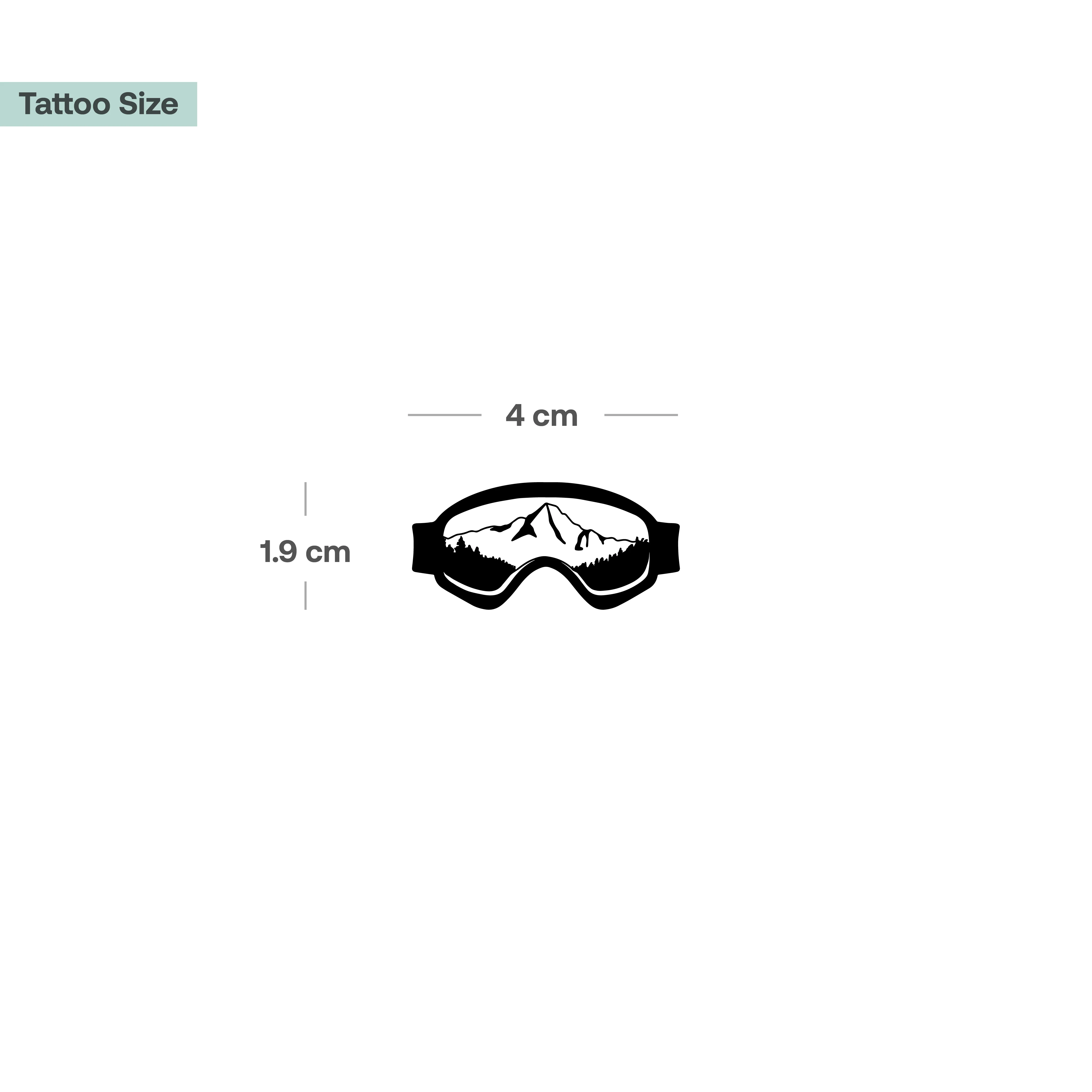 Tatouage de masque de snowboard avec montagnes - Image 3