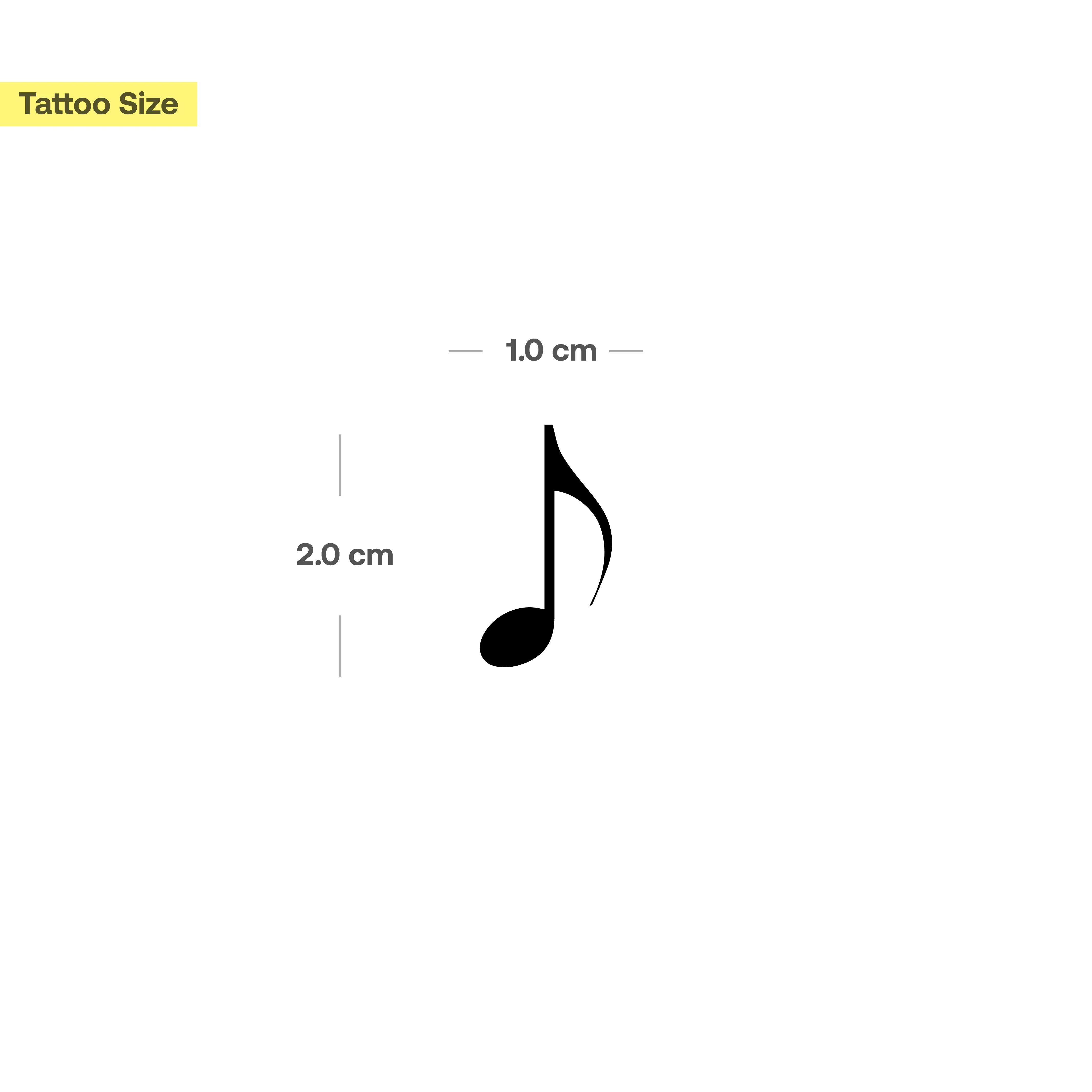 Note de musique tatouage rempli individuellement  - Image 3