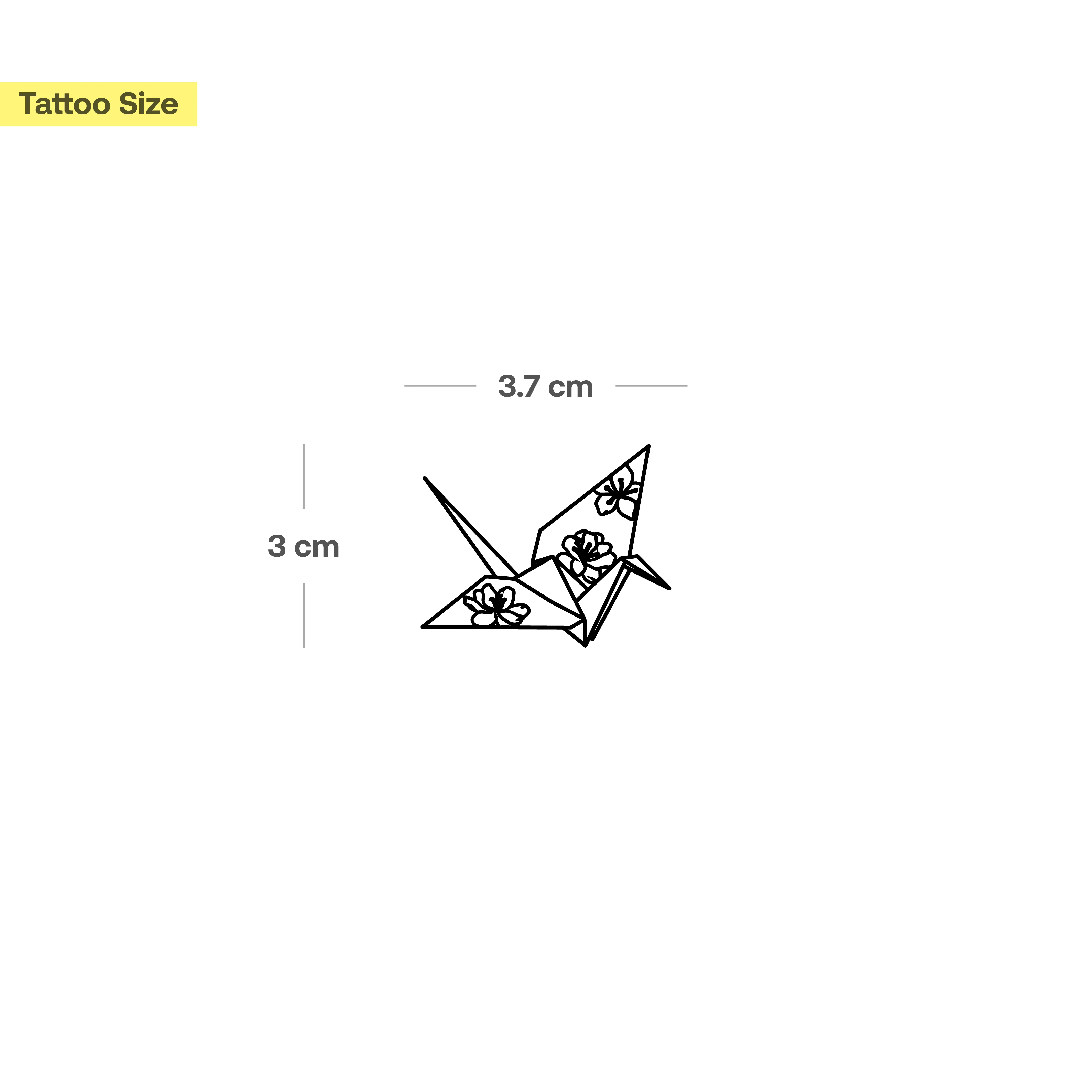 Tatouage oiseau en papier - Image 3