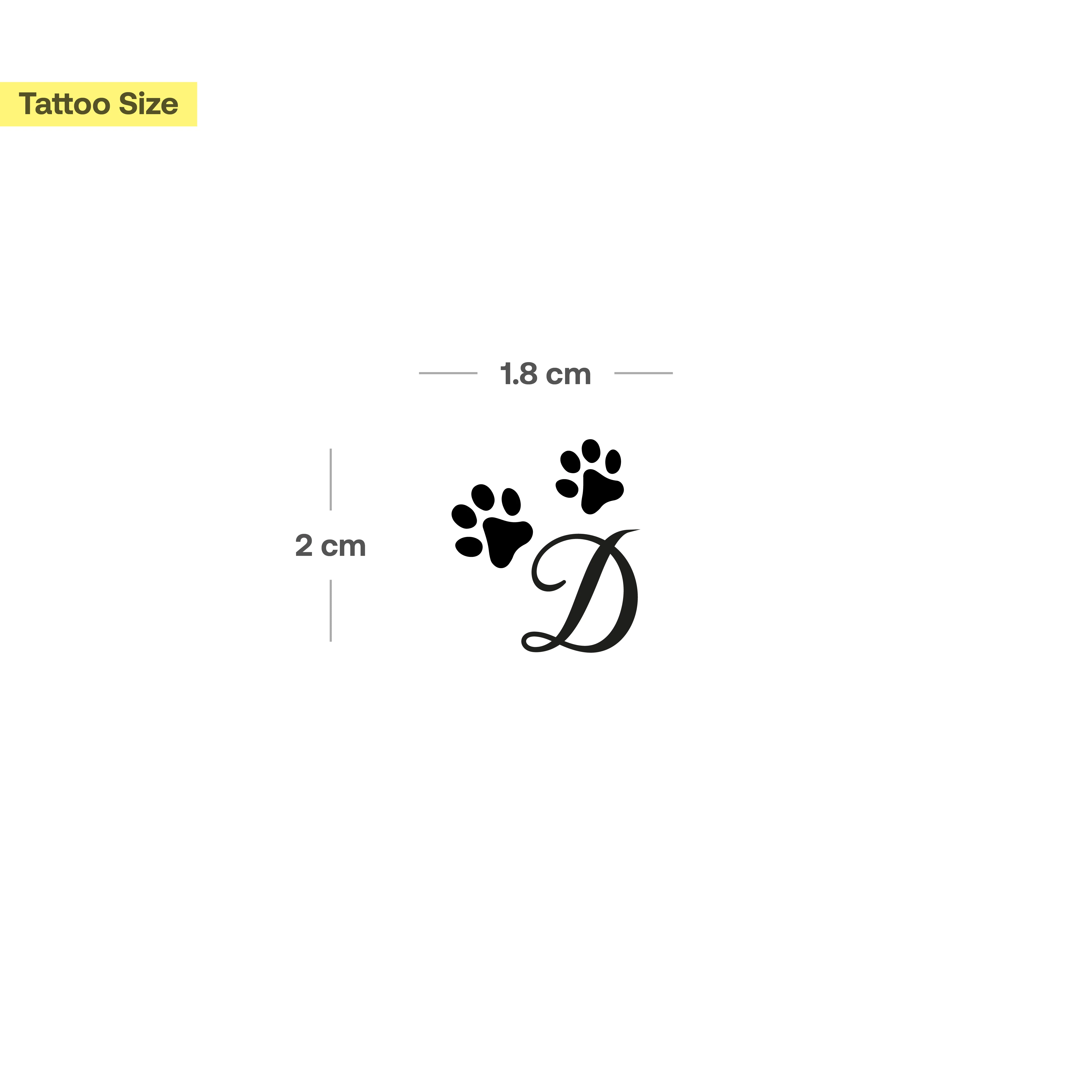 Tatouage pattes avec initiales (A-Z) - Image 12