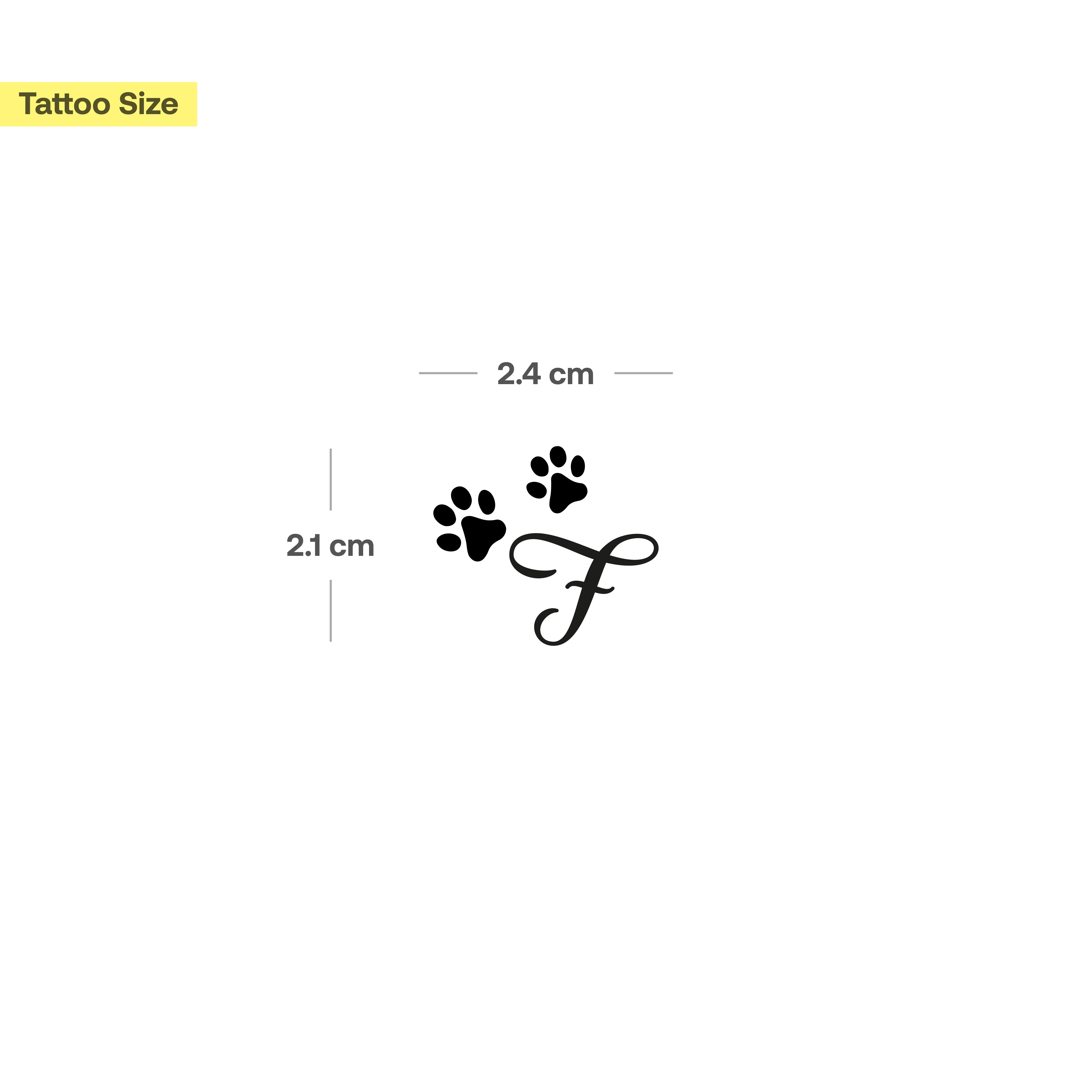 Tatouage pattes avec initiales (A-Z) - Image 18