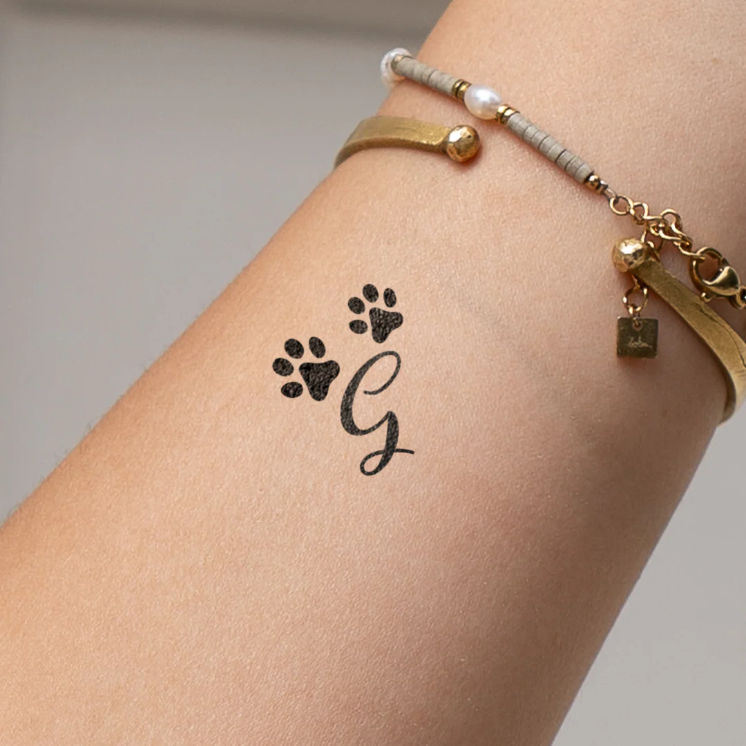 Tatouage pattes avec initiales (A-Z) - Image 19
