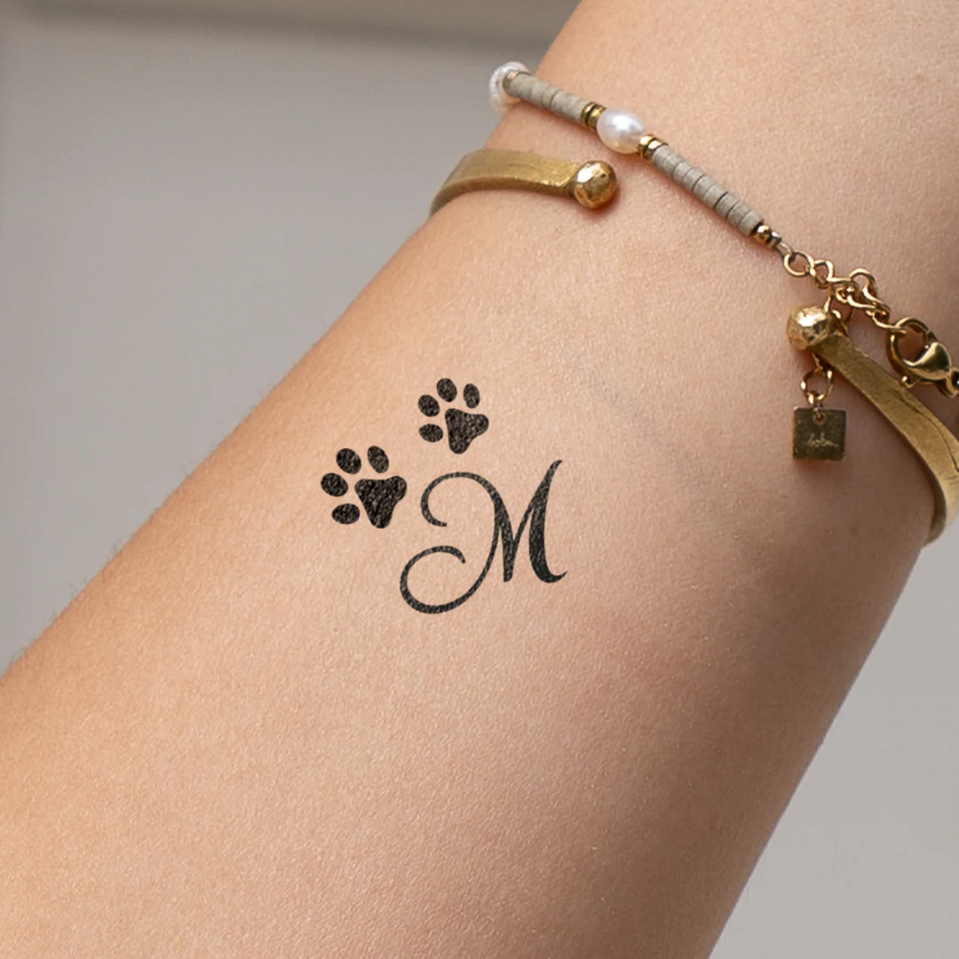 Tatouage pattes avec initiales (A-Z) - Image 37