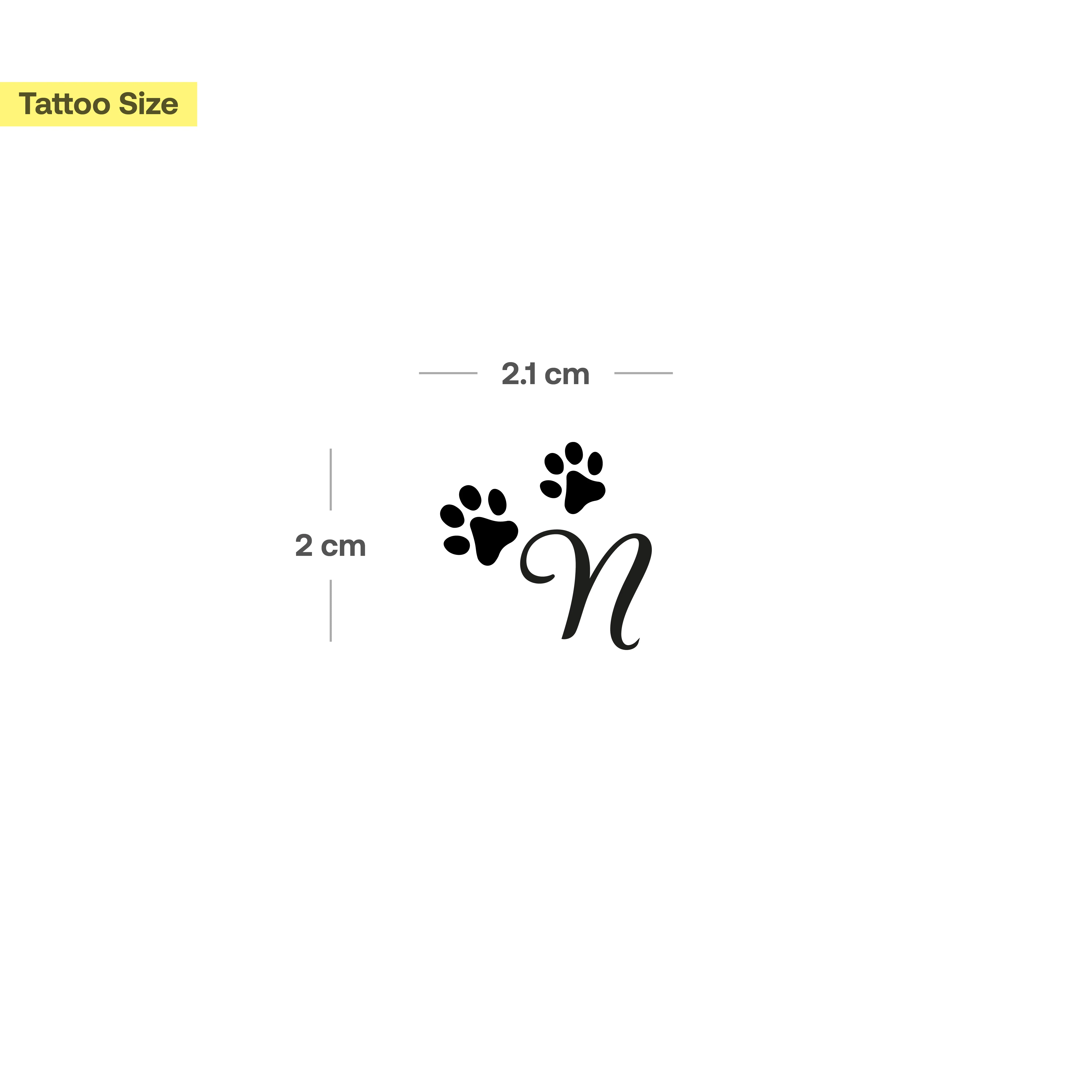 Tatouage pattes avec initiales (A-Z) - Image 42