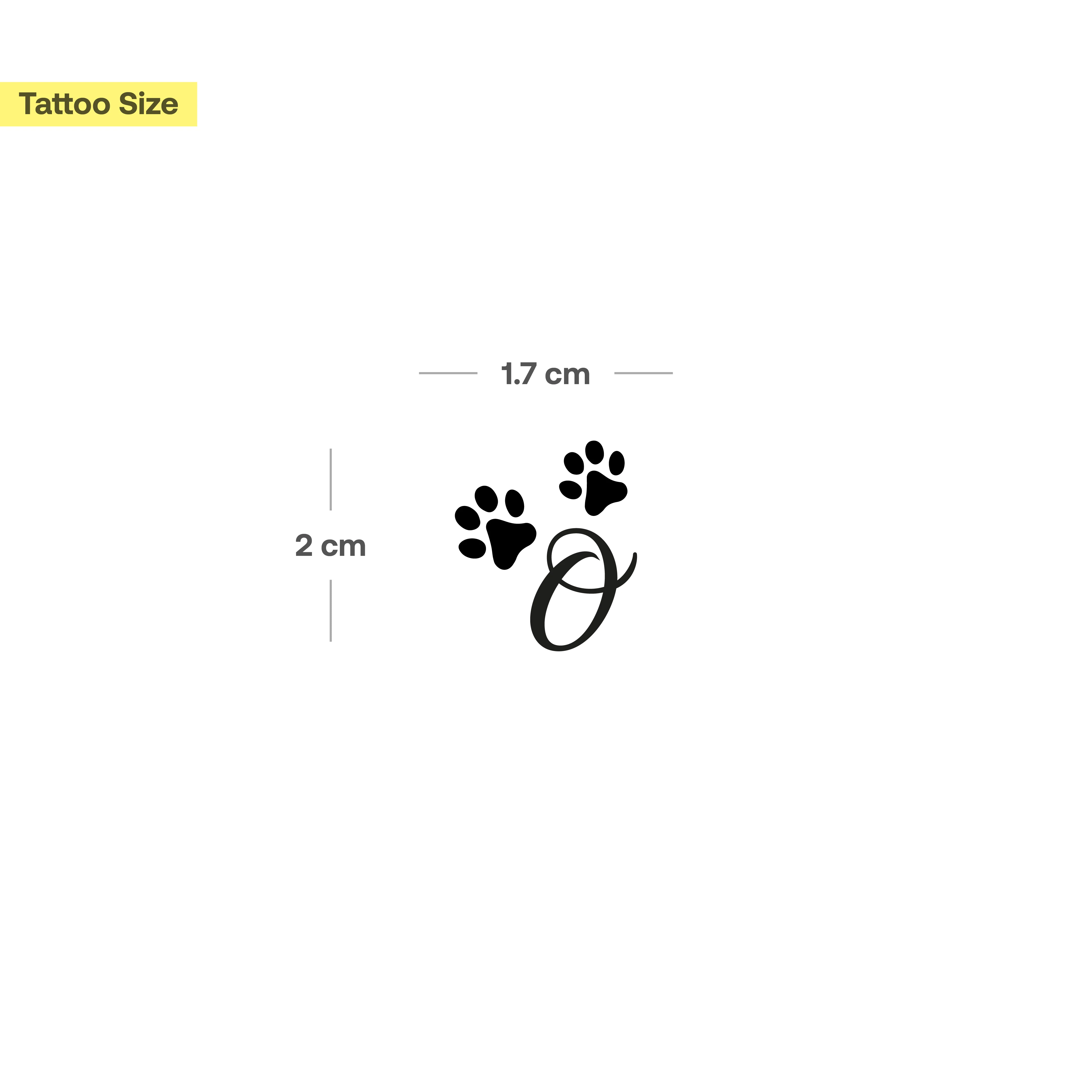 Tatouage pattes avec initiales (A-Z) - Image 45