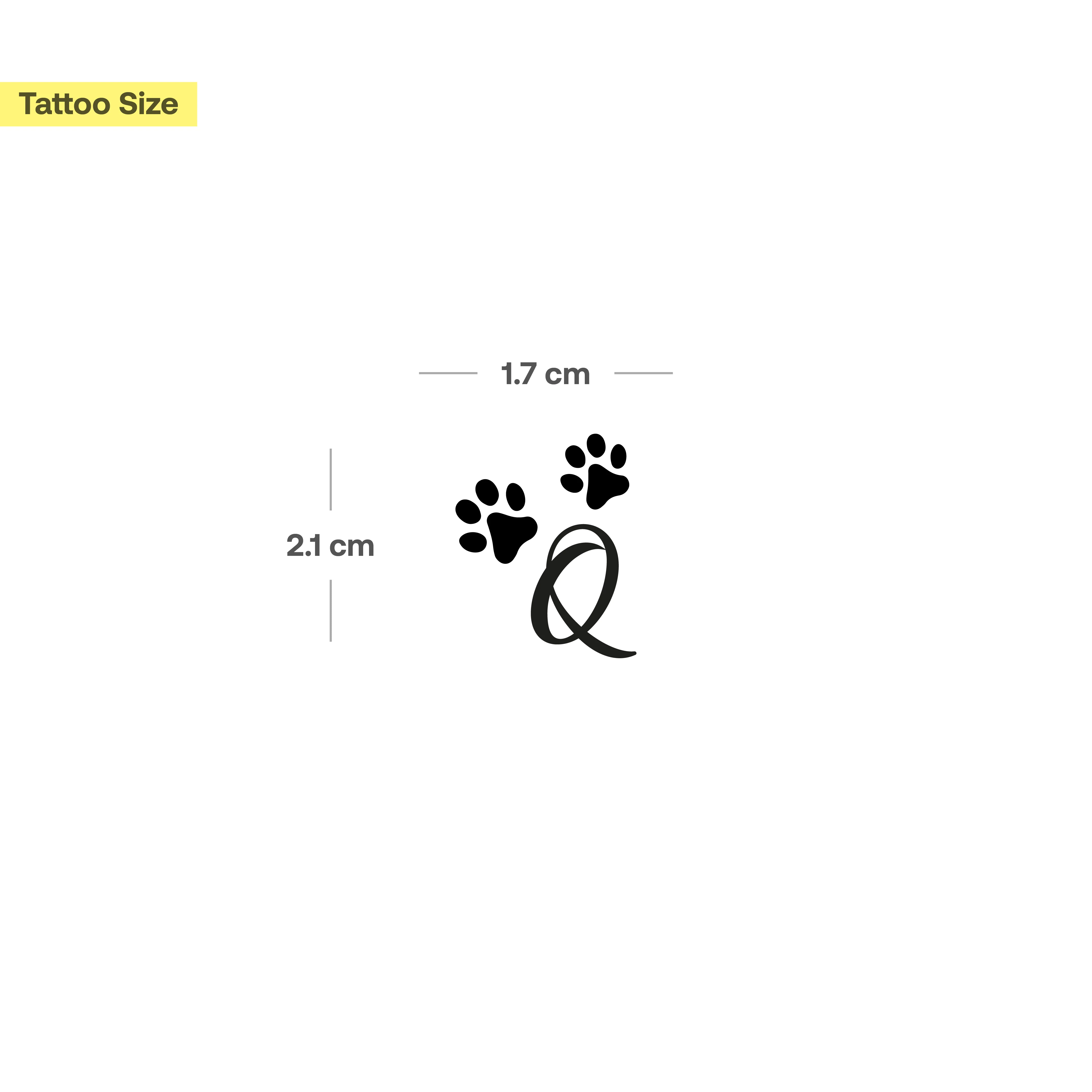 Tatouage pattes avec initiales (A-Z) - Image 51