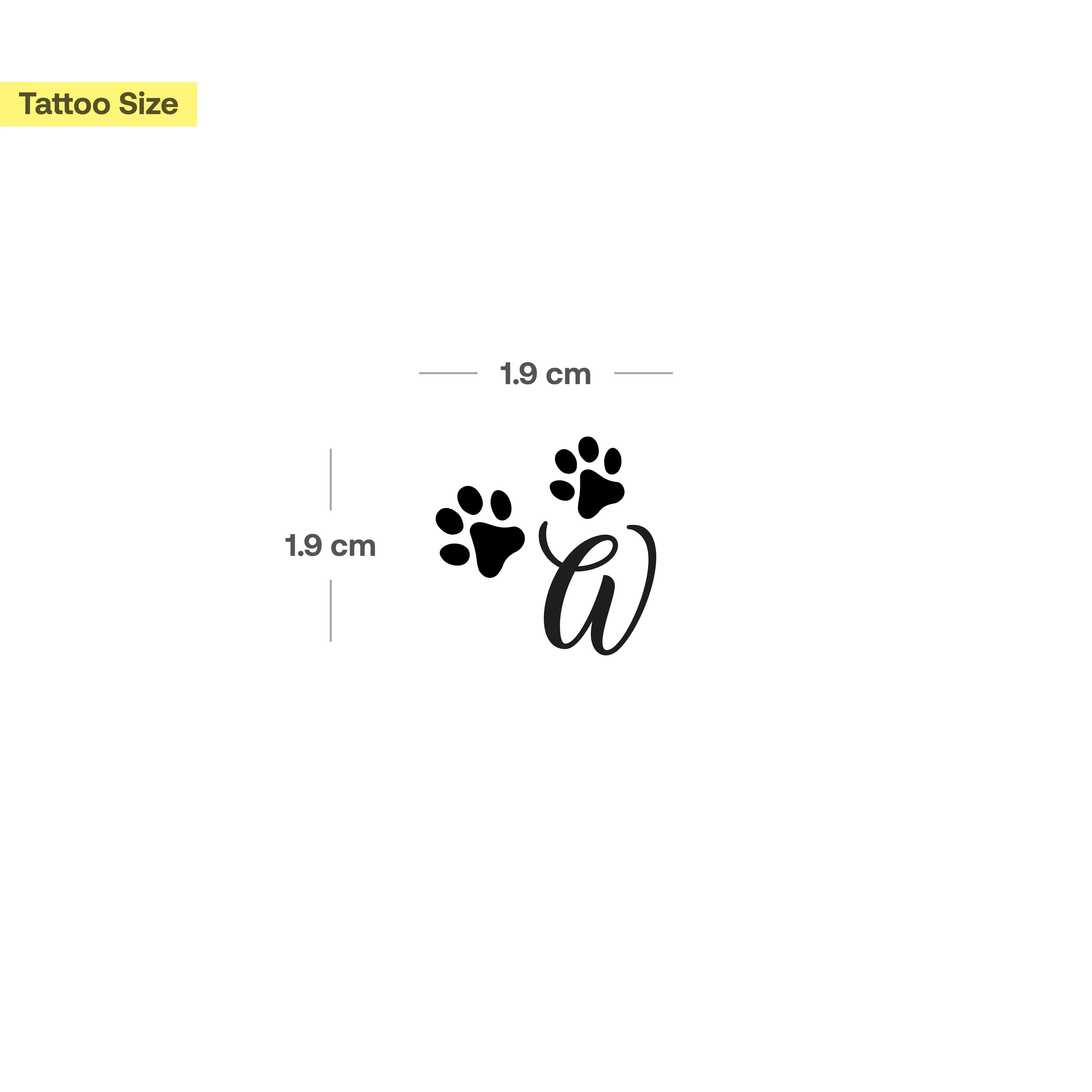 Tatouage pattes avec initiales (A-Z) - Image 69