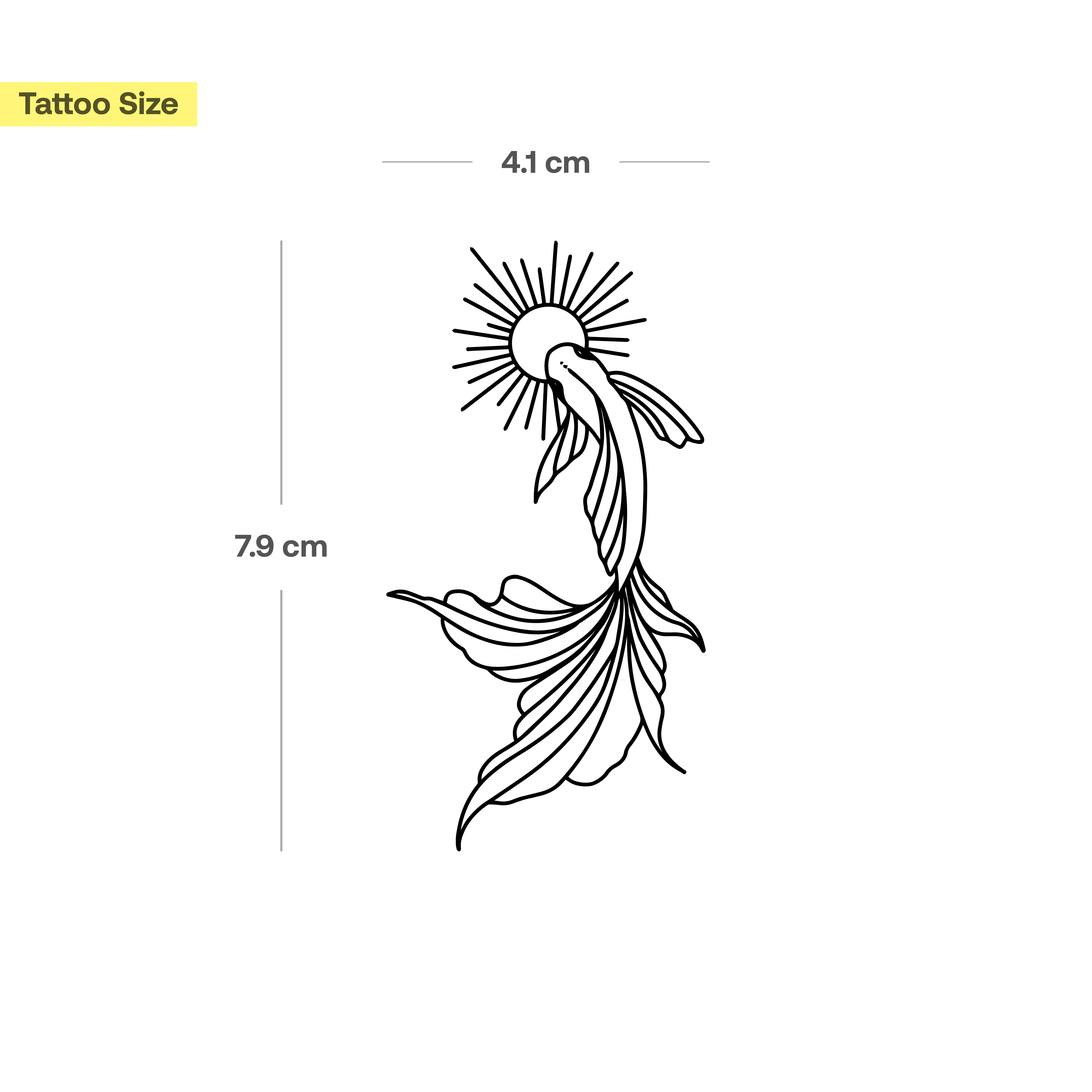 Tatouage Poisson rouge et soleil - Image 3