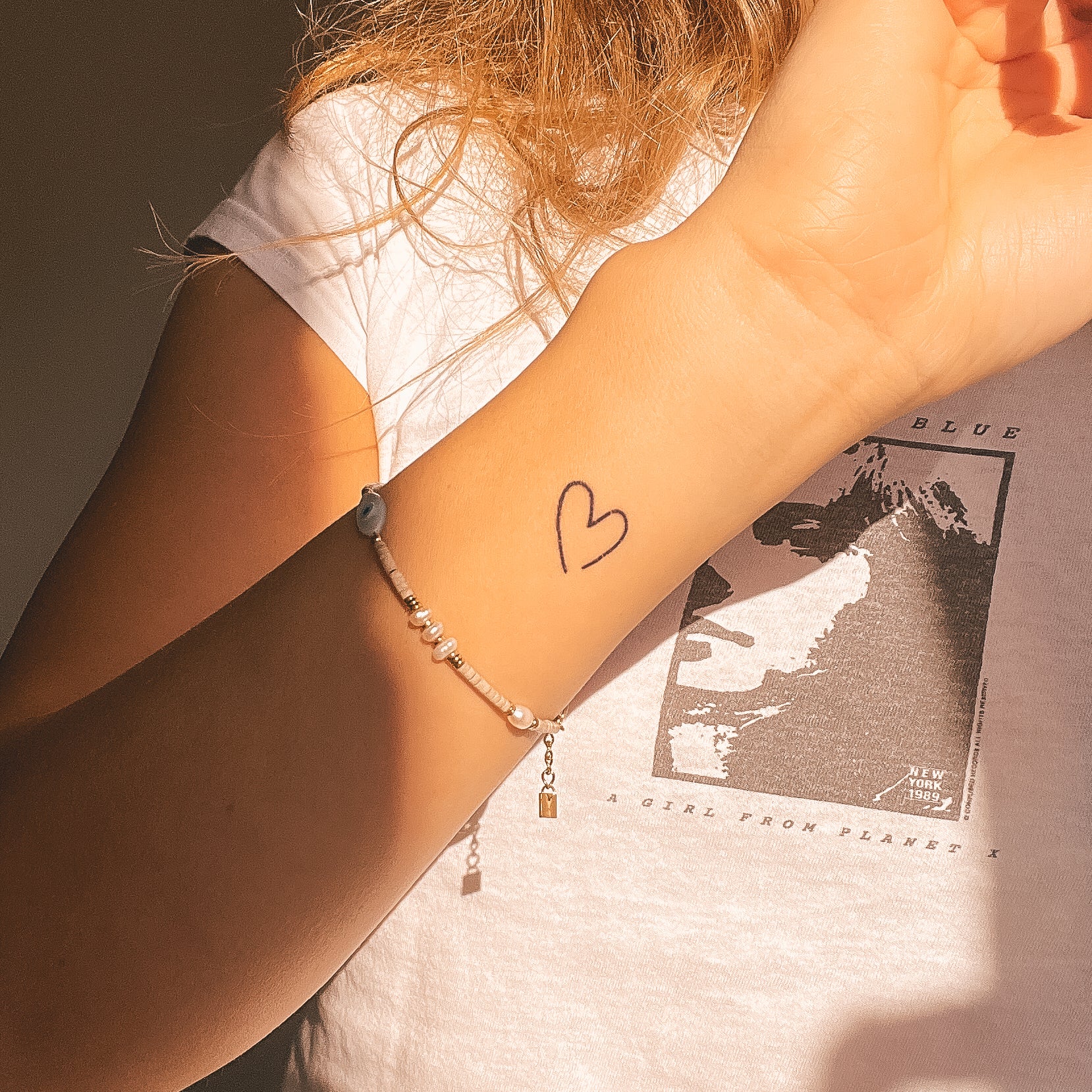 Tatouage coeur étroit et ouvert - Lot de 2