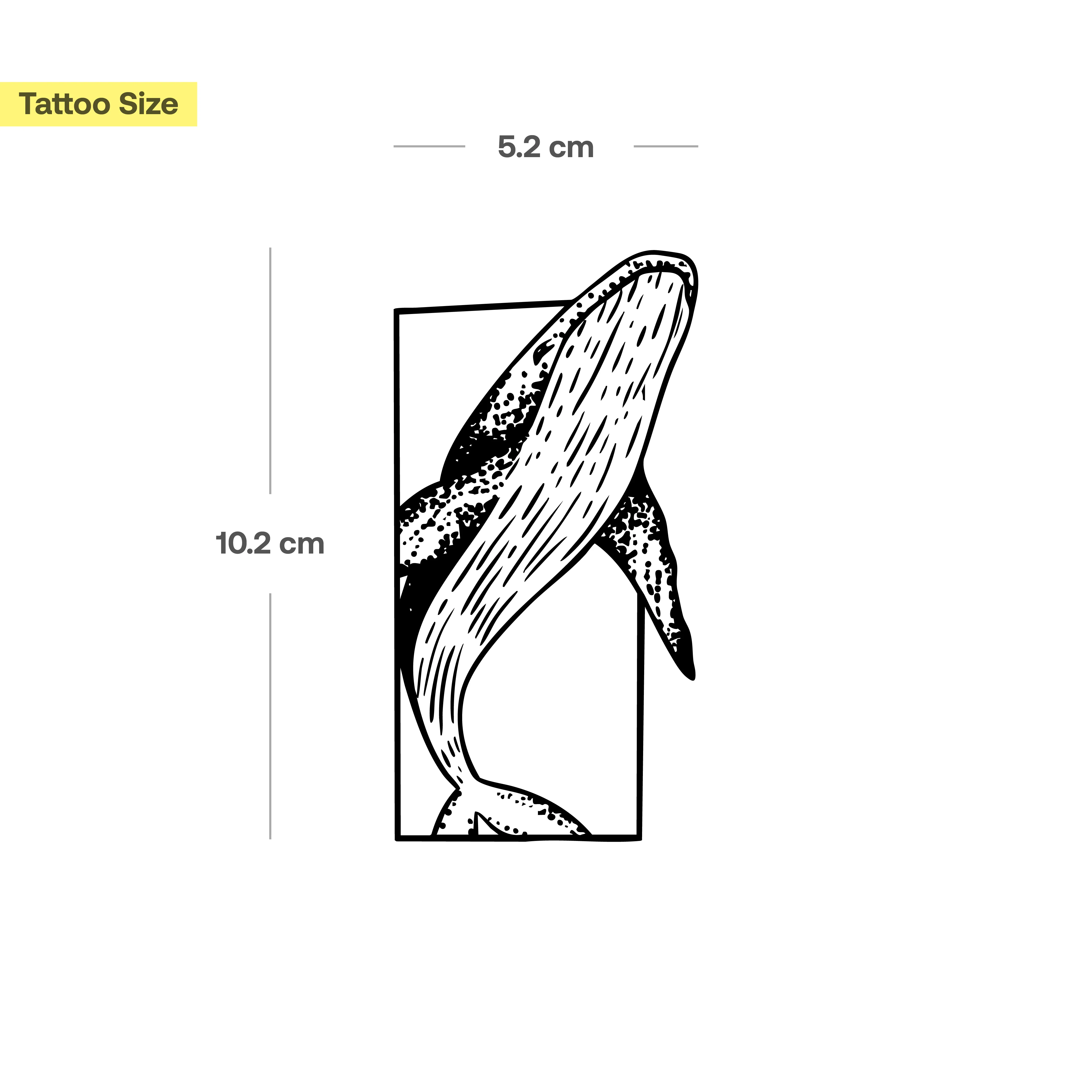 Tatouage Baleine Bleue dans un Rectangle - Image 3