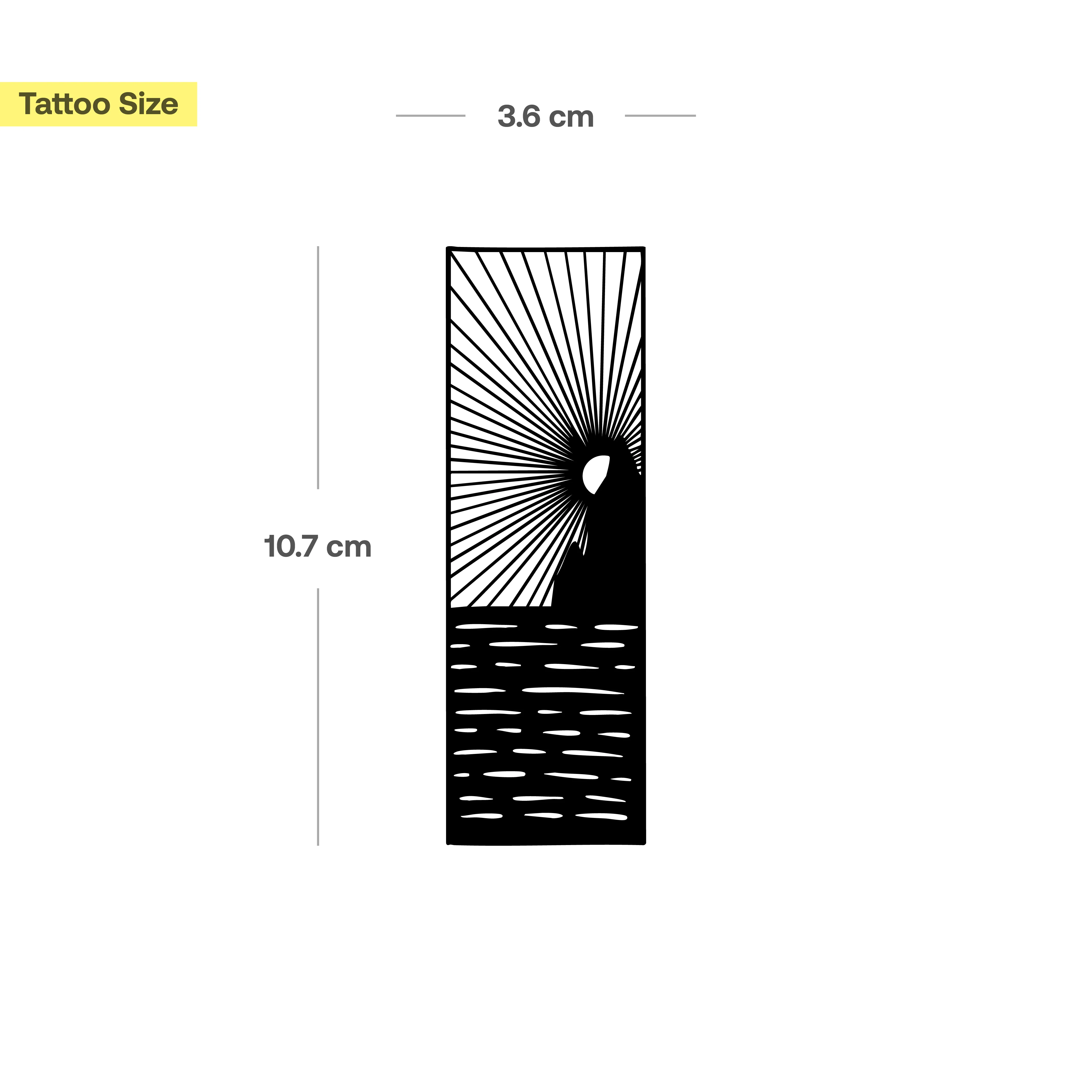Tatouage Coucher de Soleil dans un Rectangle - Image 3