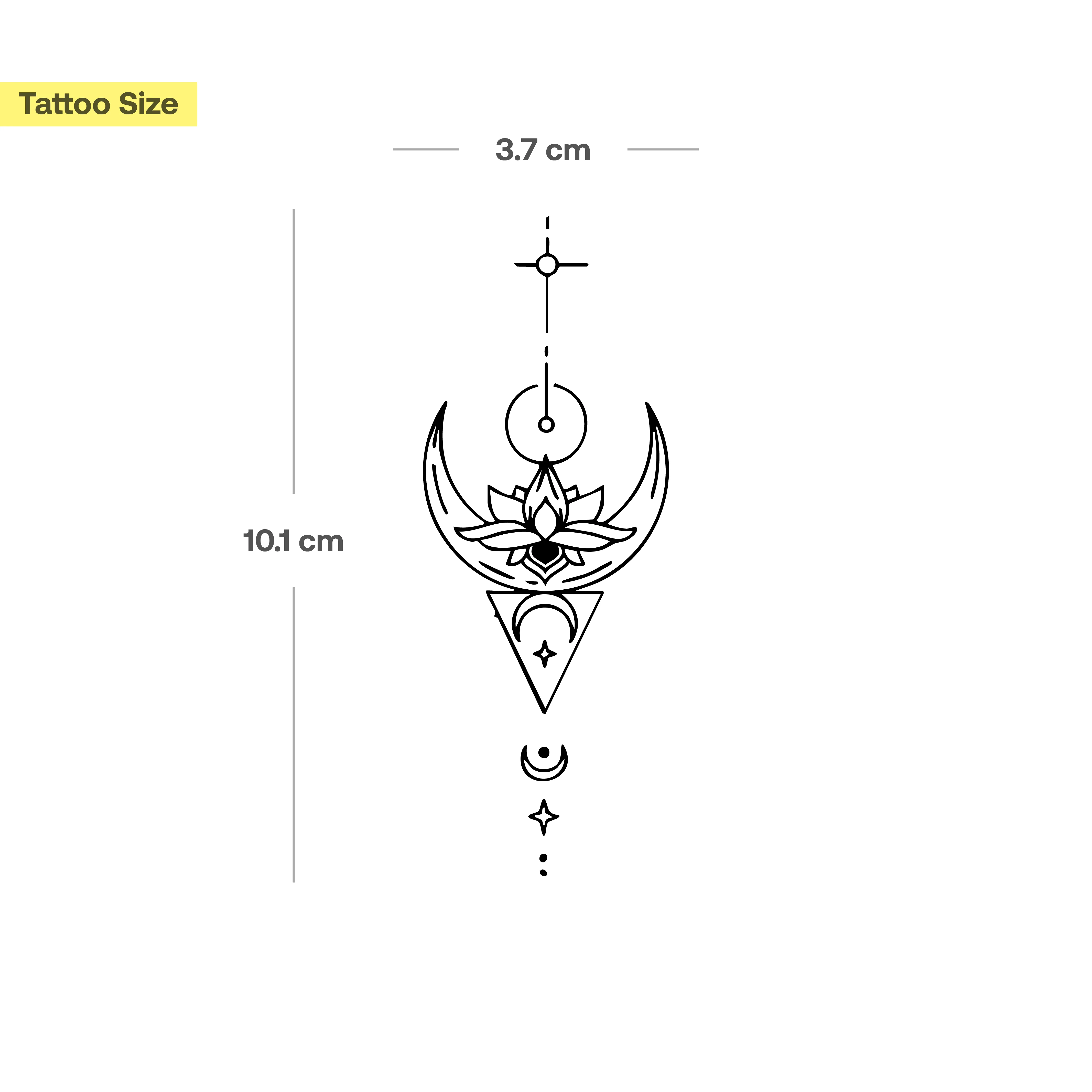 Tatouage Éléments Lotus et Lune - Image 3