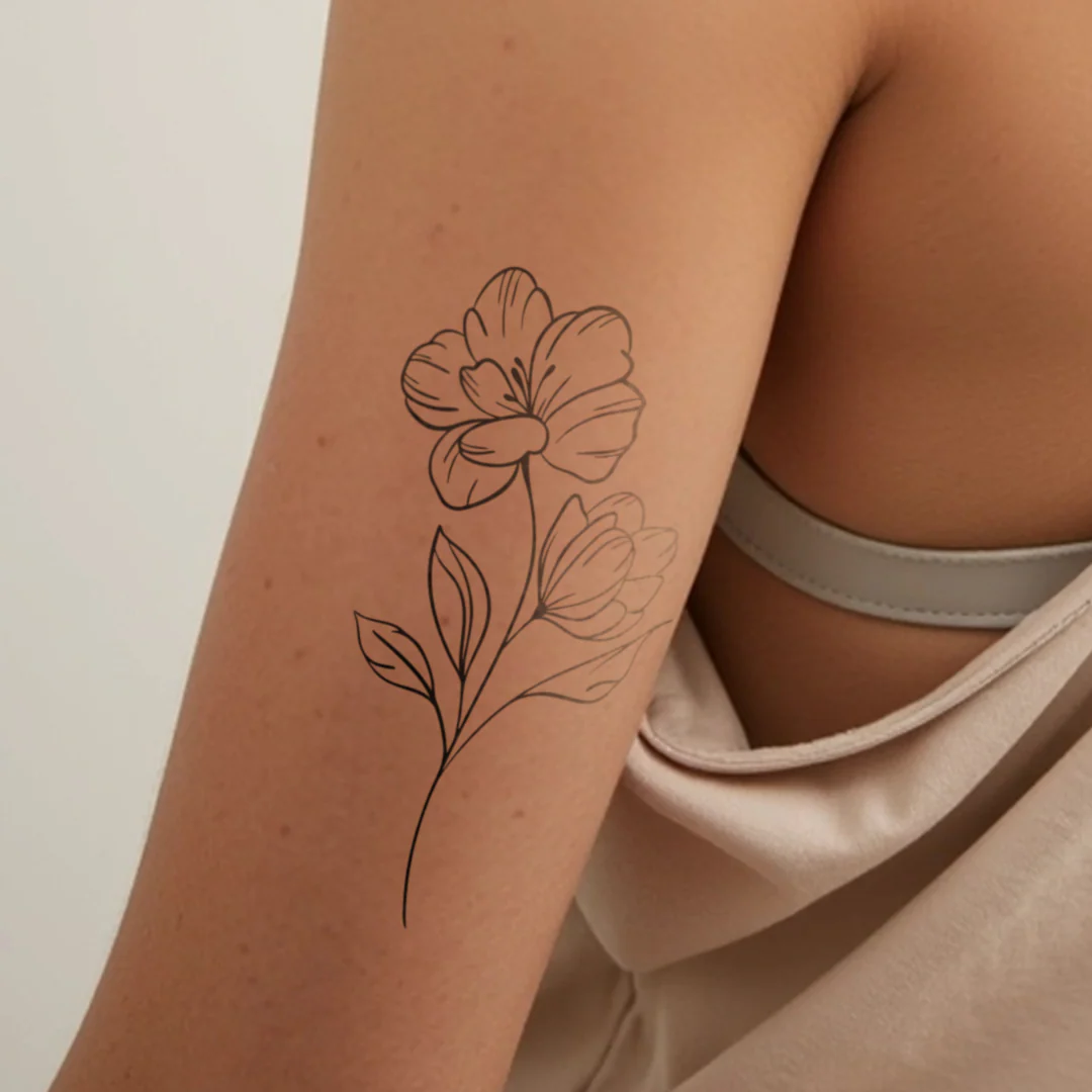 Tatouage Fleur Filigrane