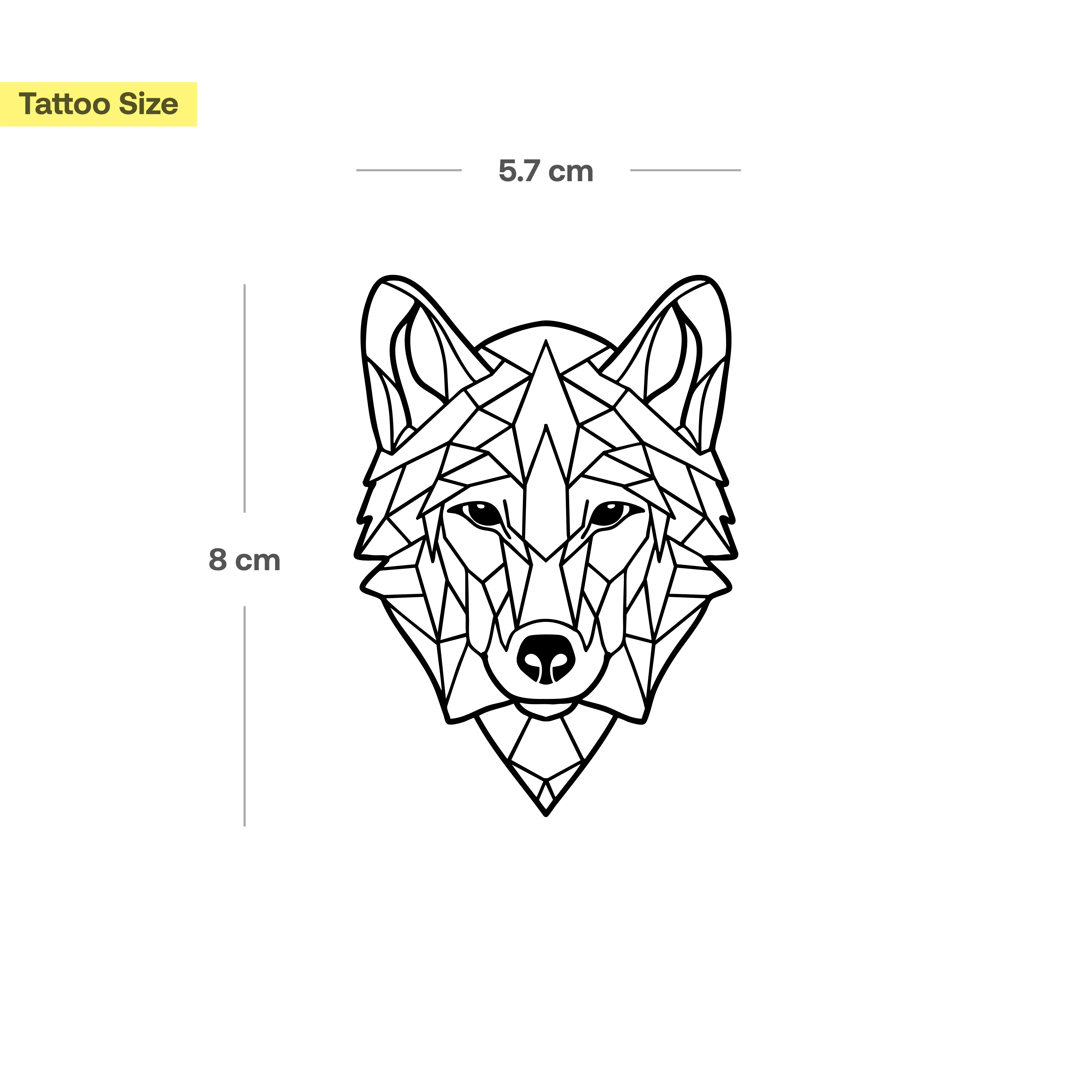 Tatouage Grand Loup Géométrique - Image 3