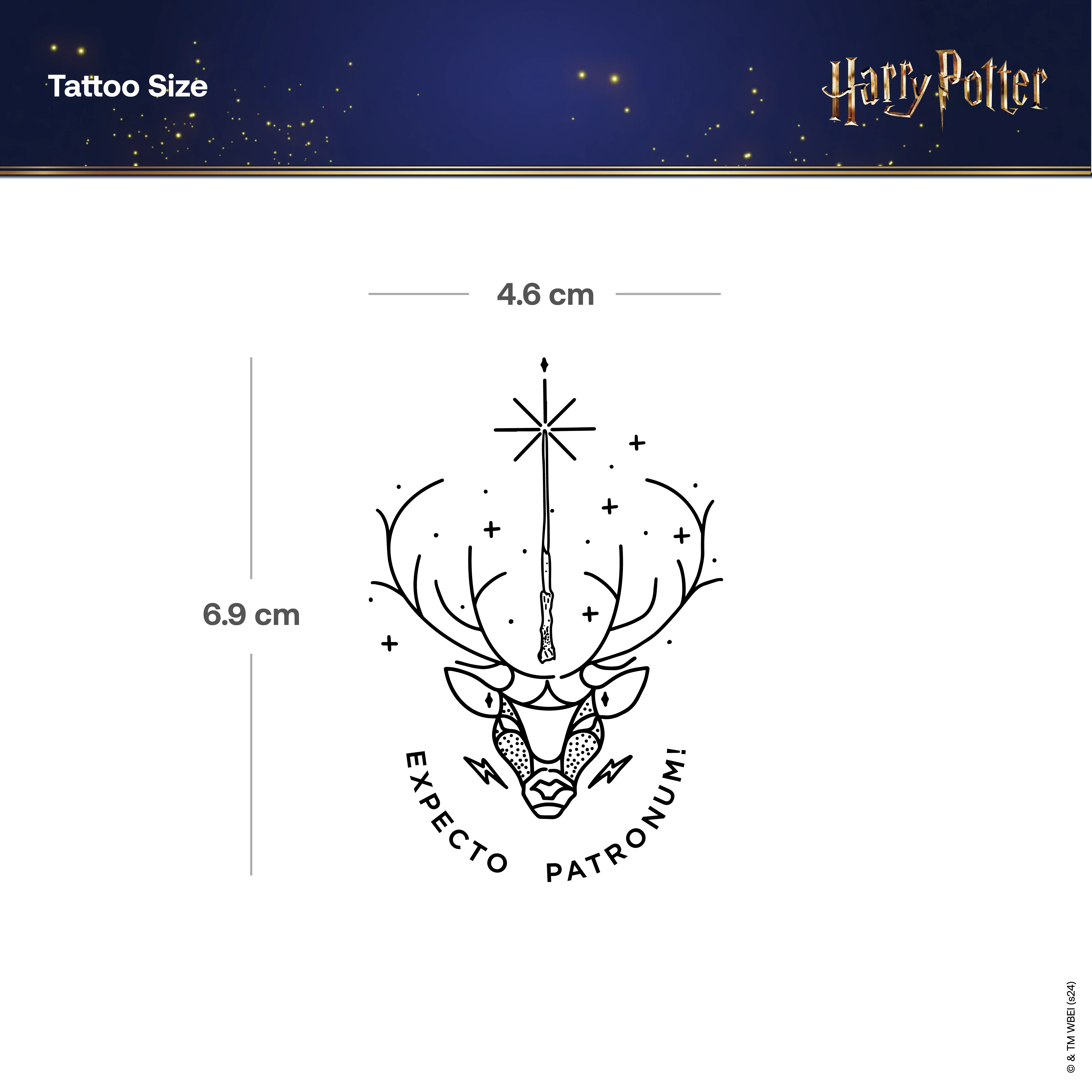 Tatouage Harry Potter Expecto Patronum avec cerf - Image 3
