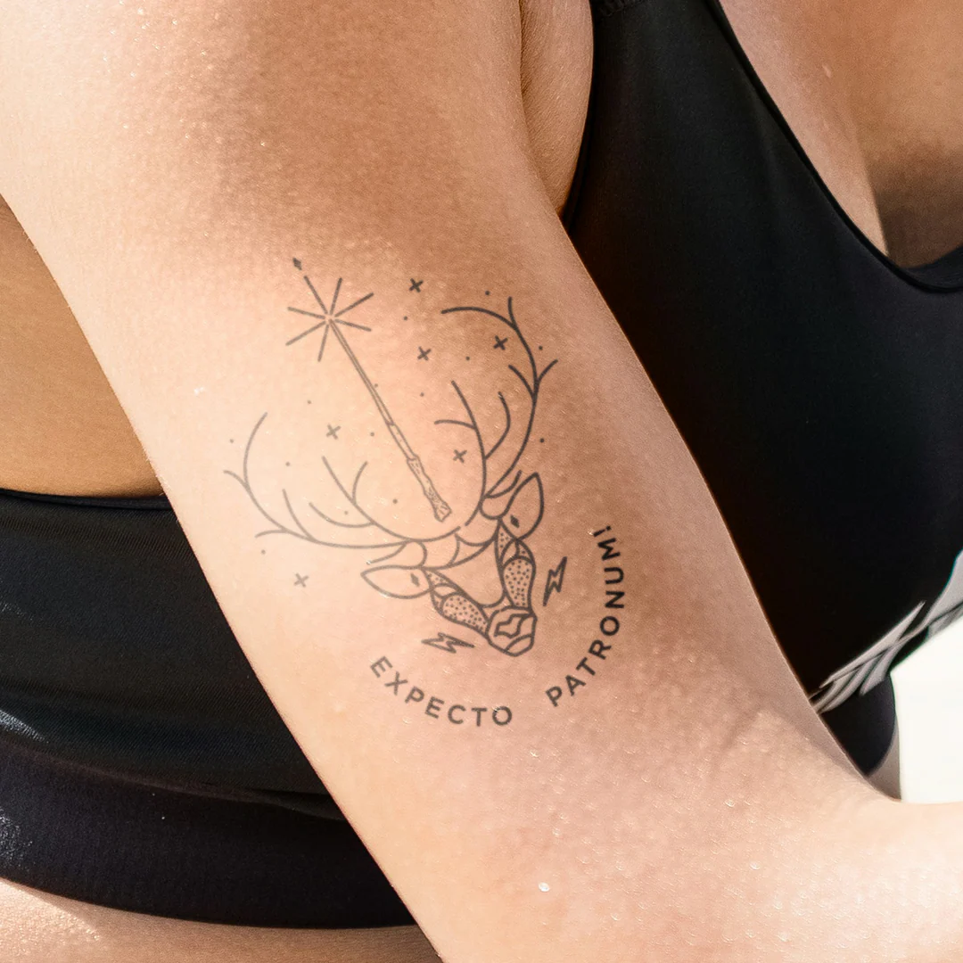 Tatouage Harry Potter Expecto Patronum avec cerf - Image 4