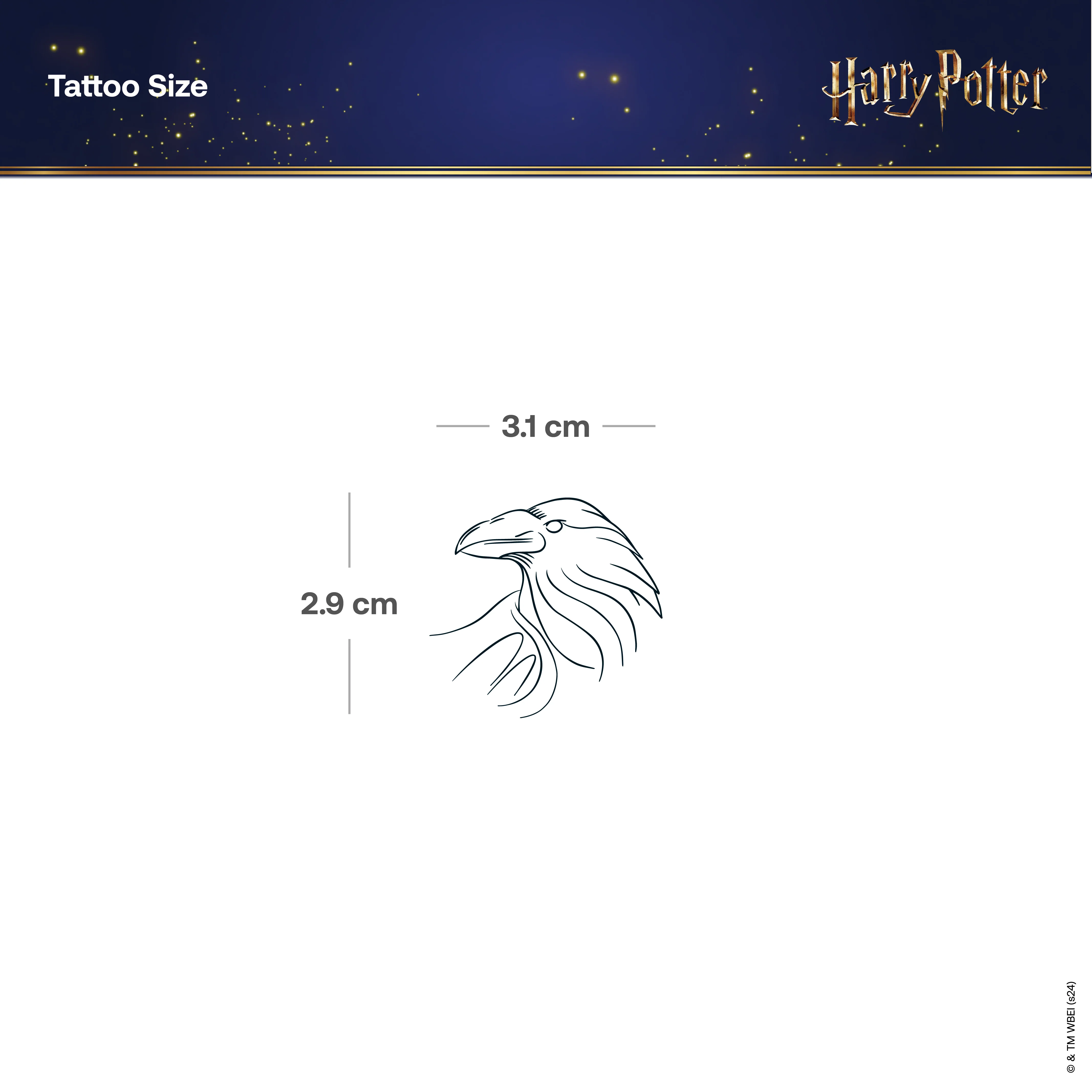 Tatouage Harry Potter House Ravenclaw Corbeau - Image 3