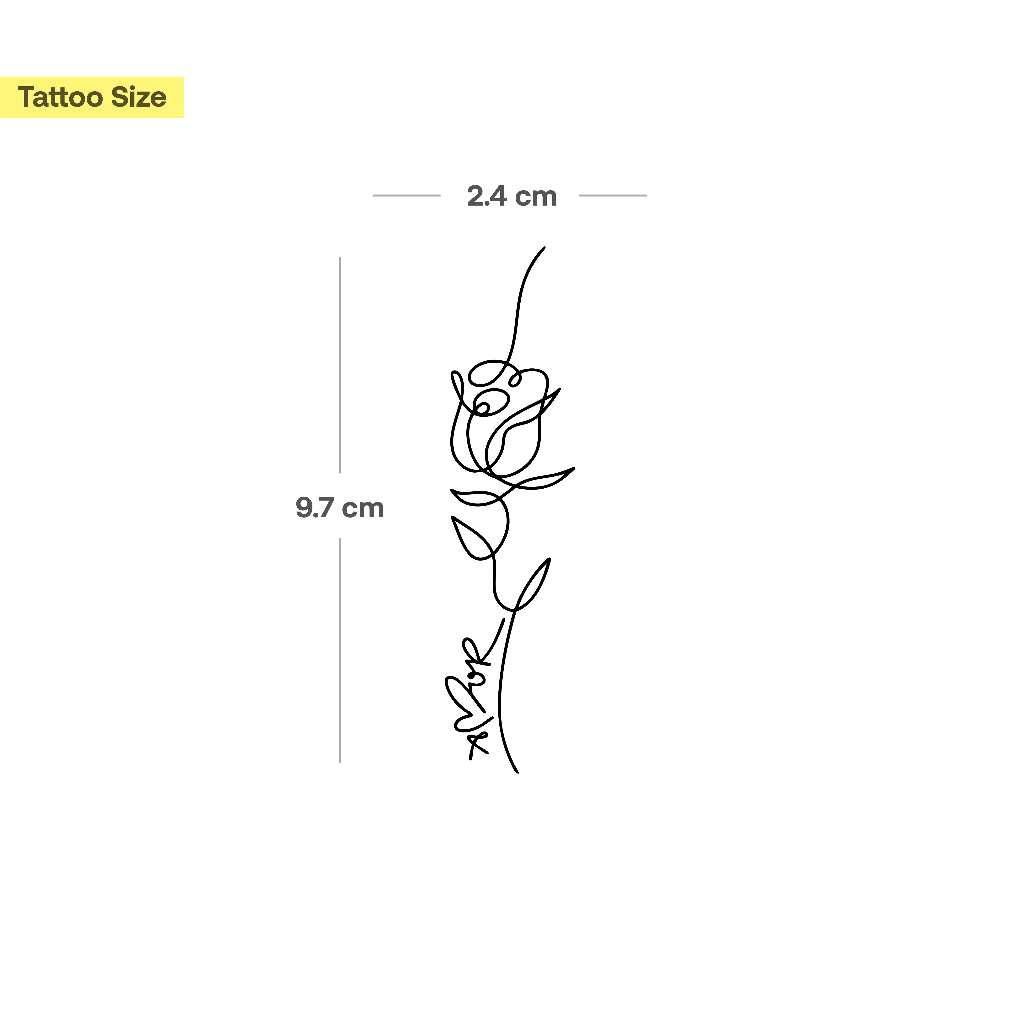 Tatouage Rose et "Amore" en Ligne Fine - Image 3