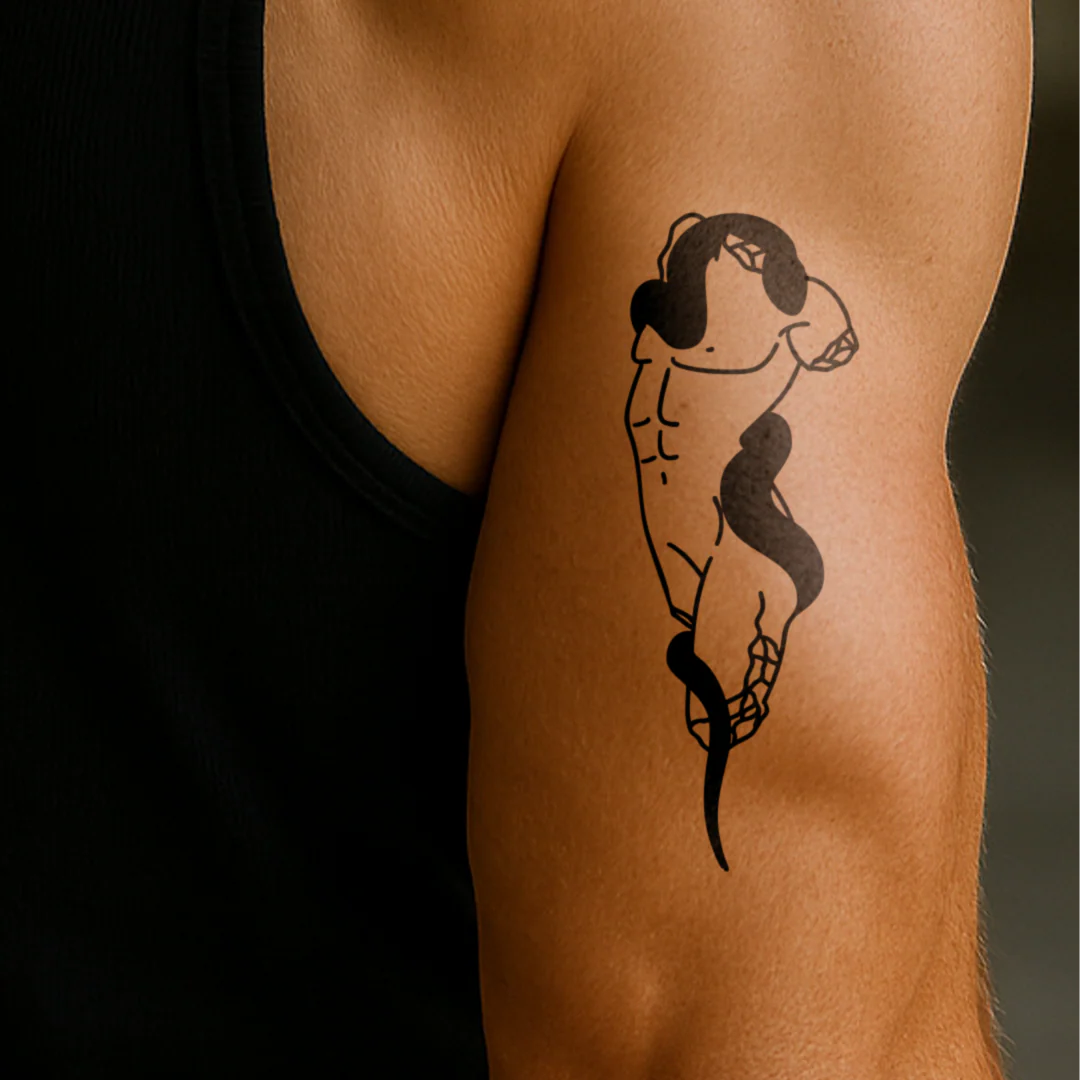 Tatouage Statue Grecque avec Serpent