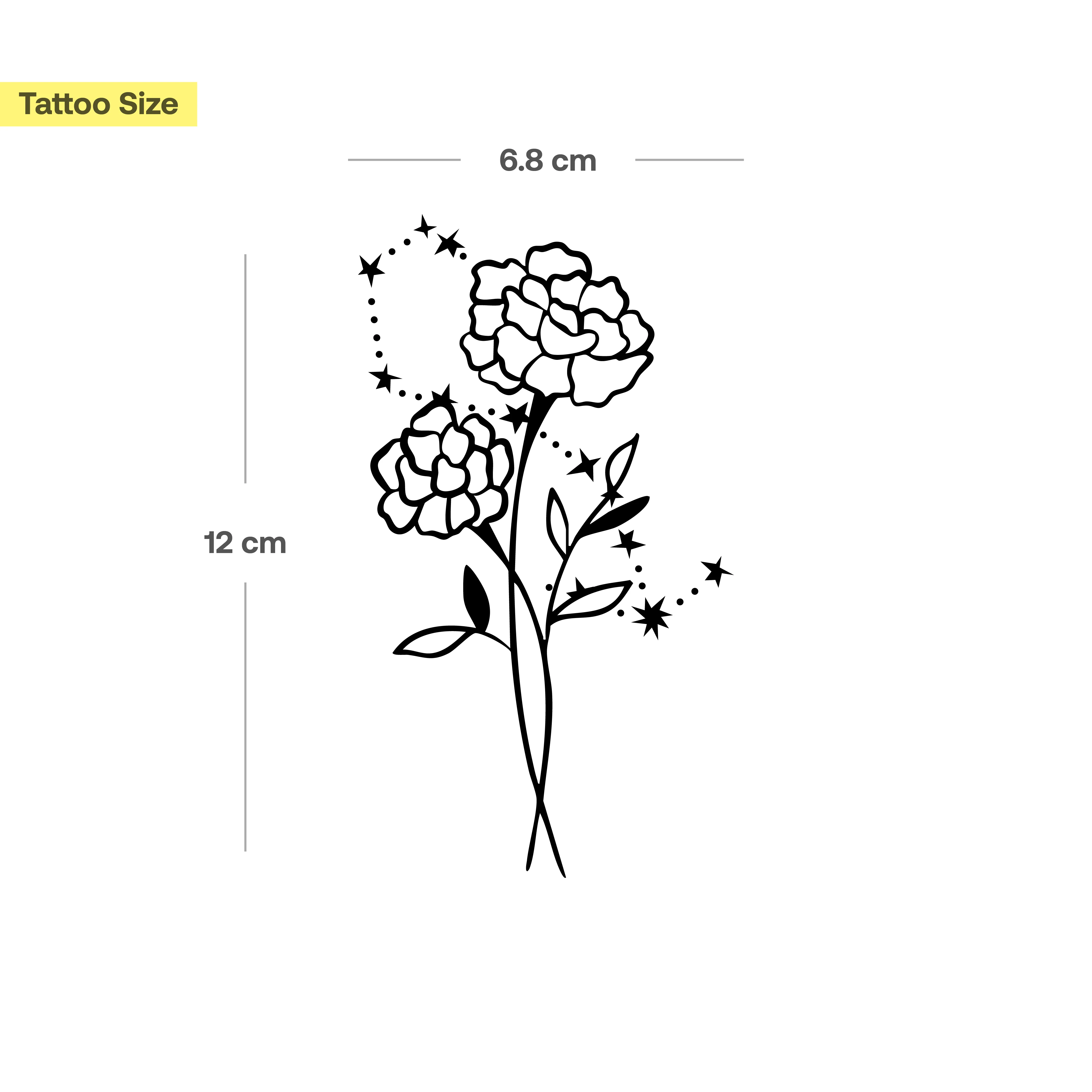 Tatouages Combinaison de Fleurs de Naissance et de Signes Astrologiques - Image 42